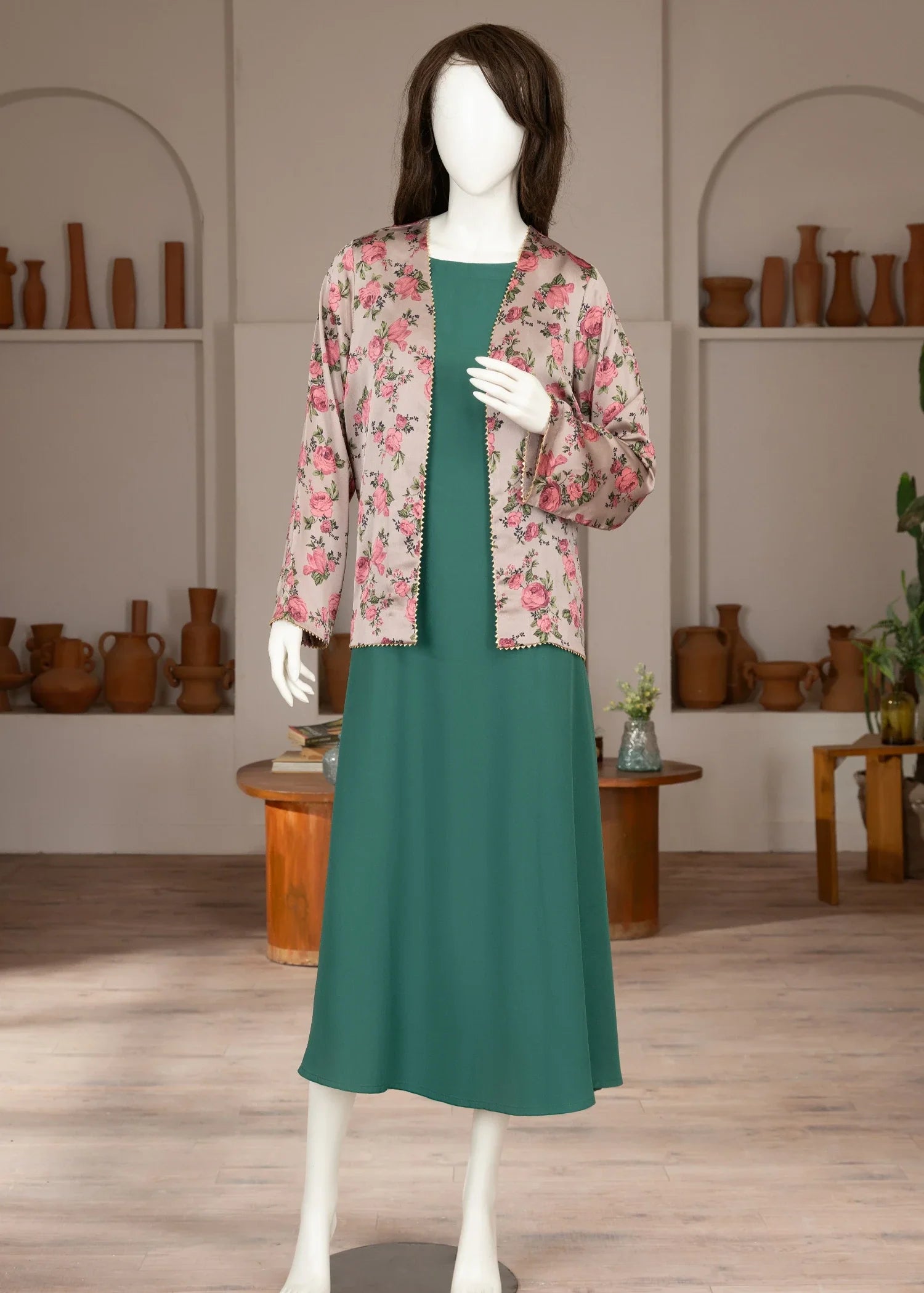 georgette Maxi in Green