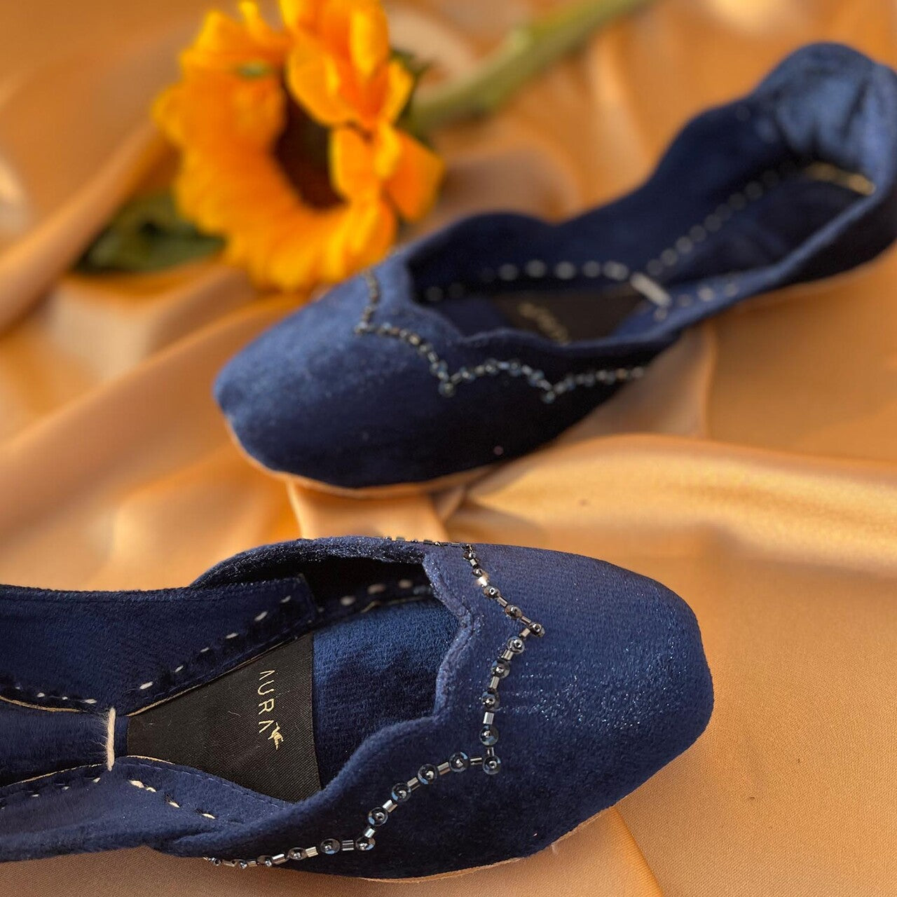 Khussa in Dark blue by - High Quality Women Khussa SAV1711
