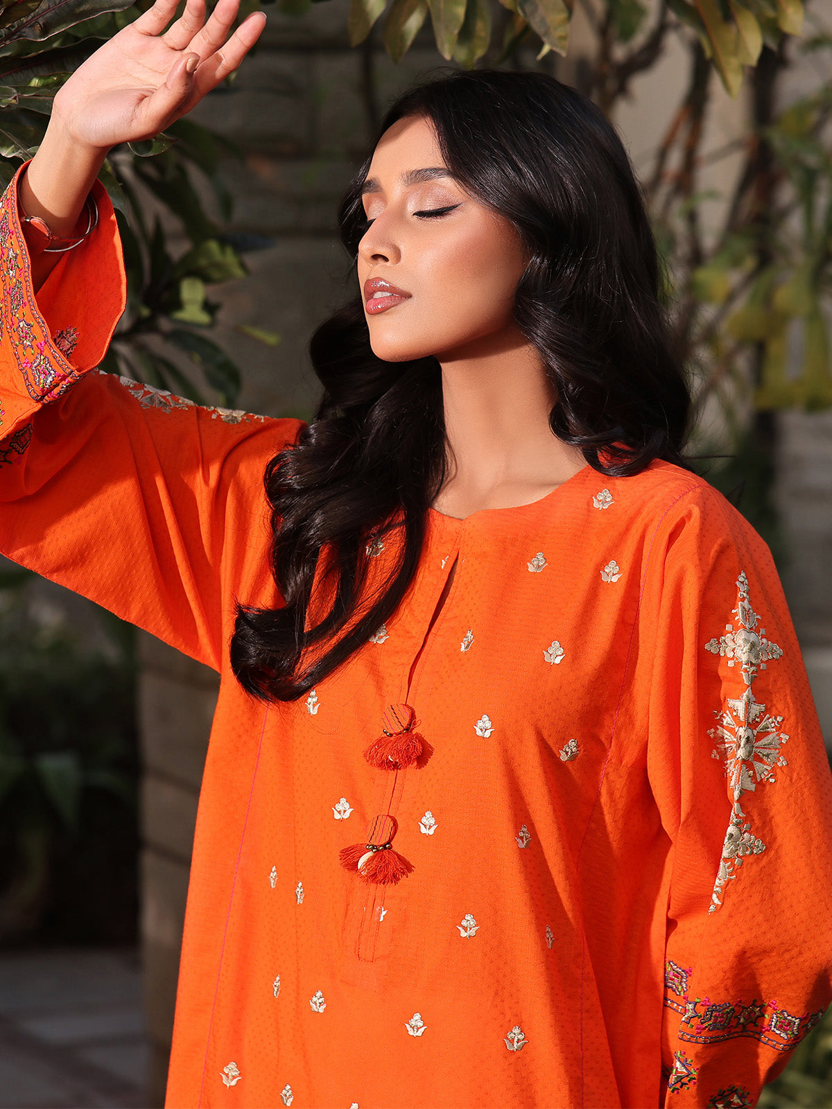 dobby Kurti in Pumpkin orange