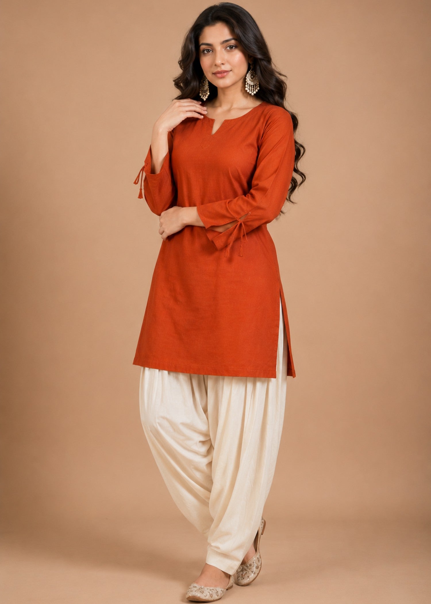 linen Co Ord Sets in Rust orange