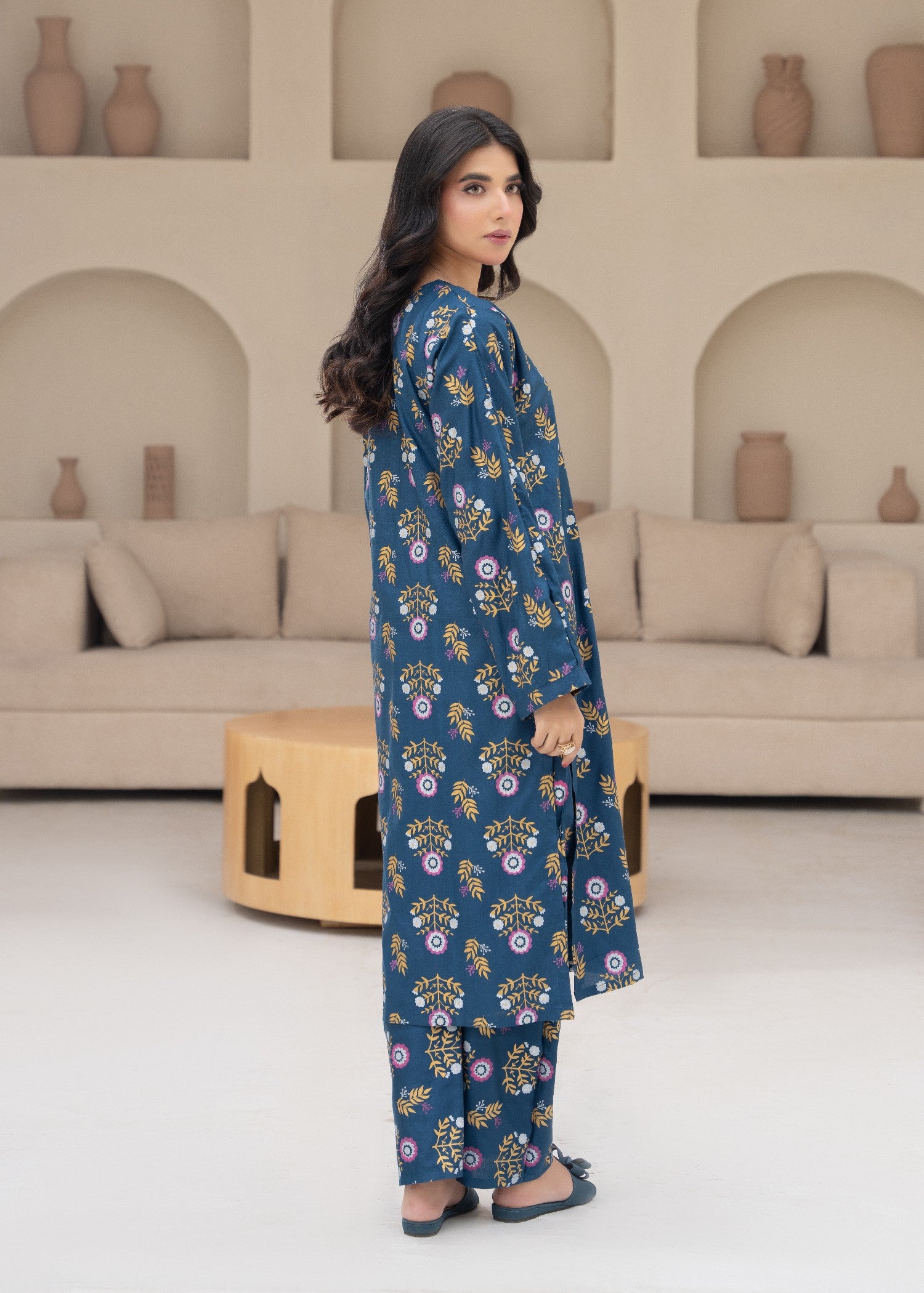 linen Co Ord Sets in Steel blue