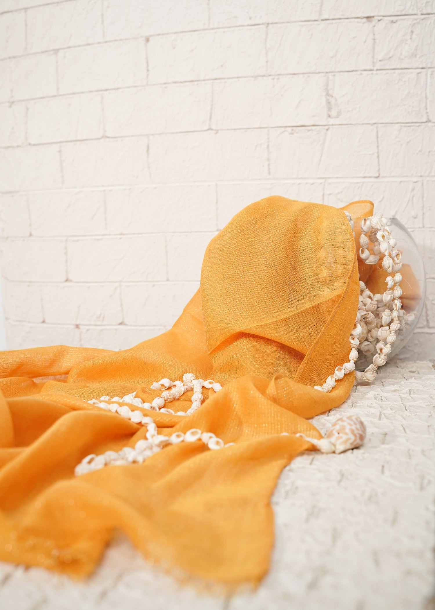 zari lawn Hijab in Honey orange