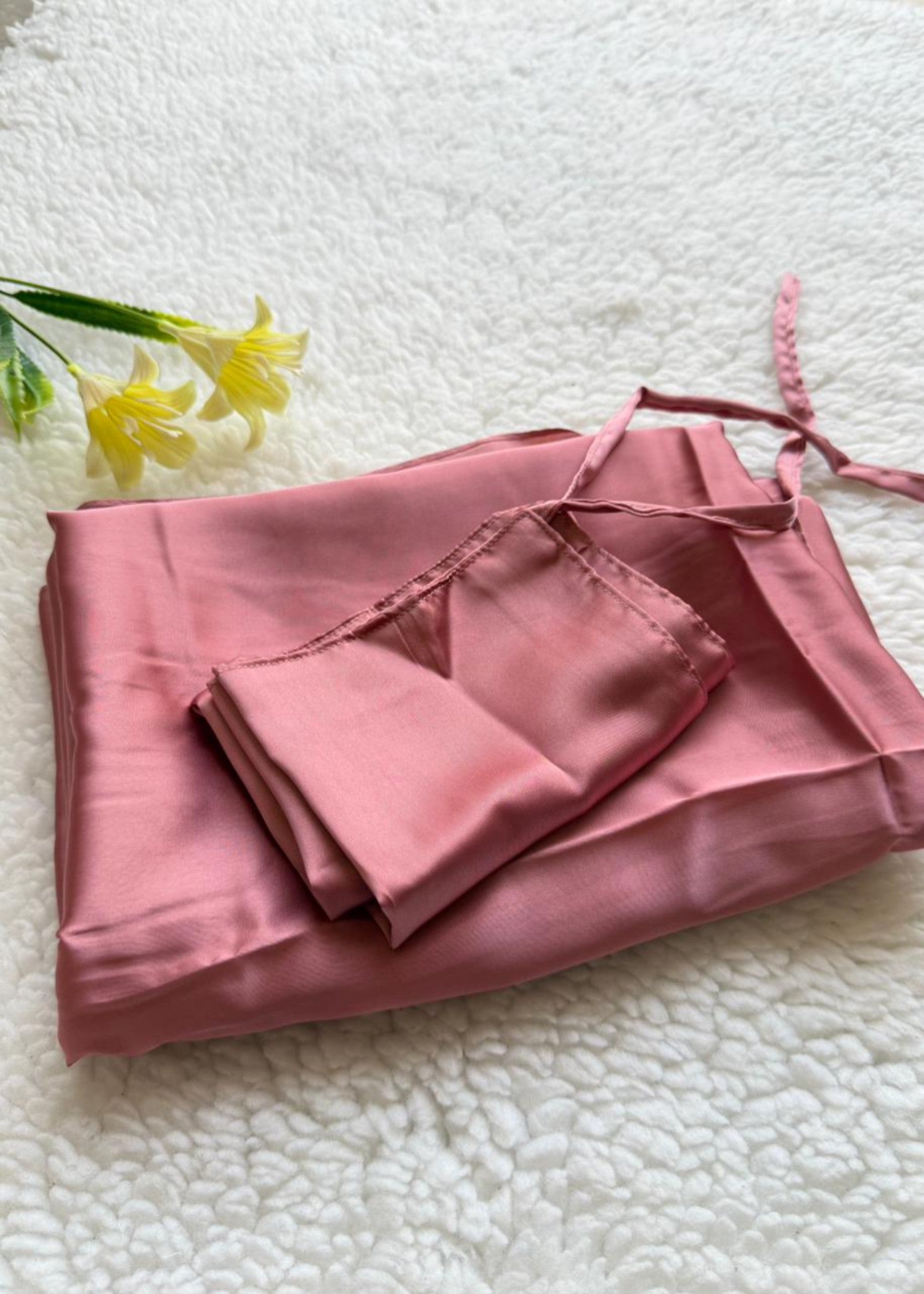 satin silk Veil in Blush
