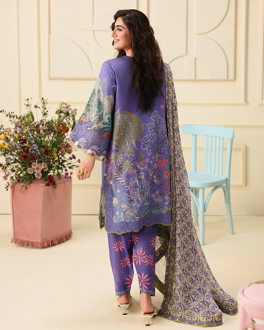 Hemline Soleil Prints Lawn – Camellia Kiss