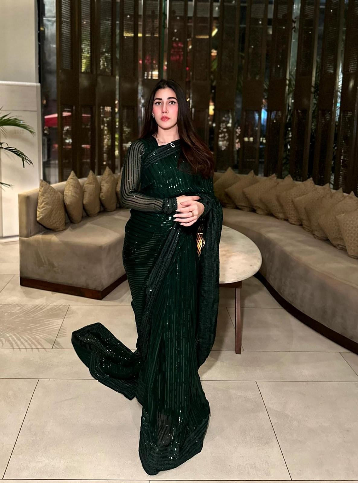 chiffon Saree in Green