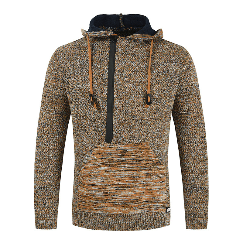 Printed Hooded Pullover round Neck Long-Sleeved Sweater