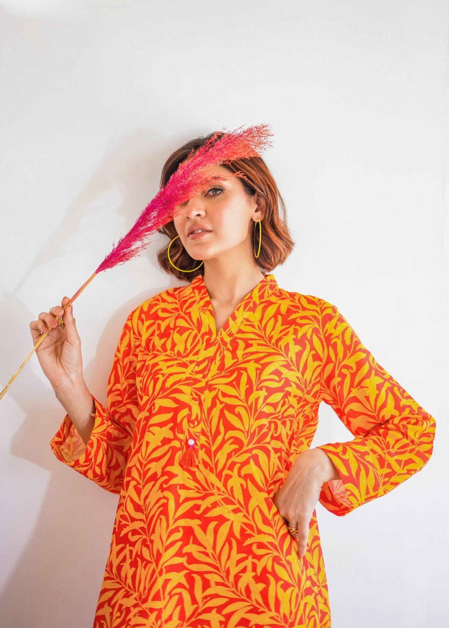swiss lawn Co Ord Sets in Orange