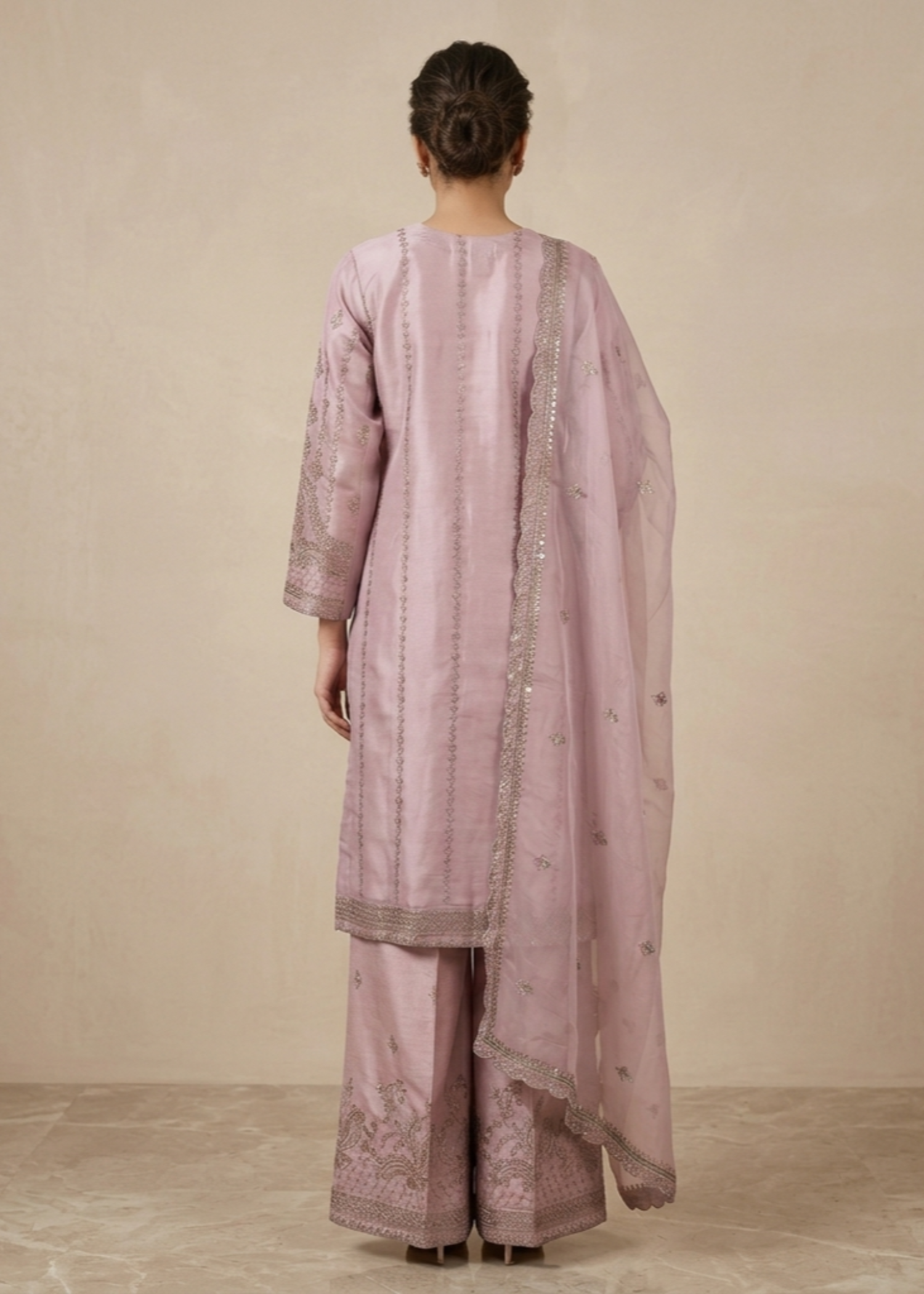 organza Sharara in Mauve