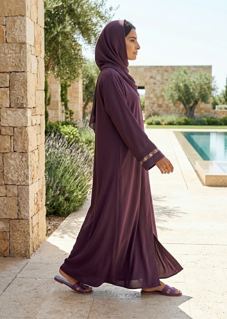 nidha Abaya in Plum