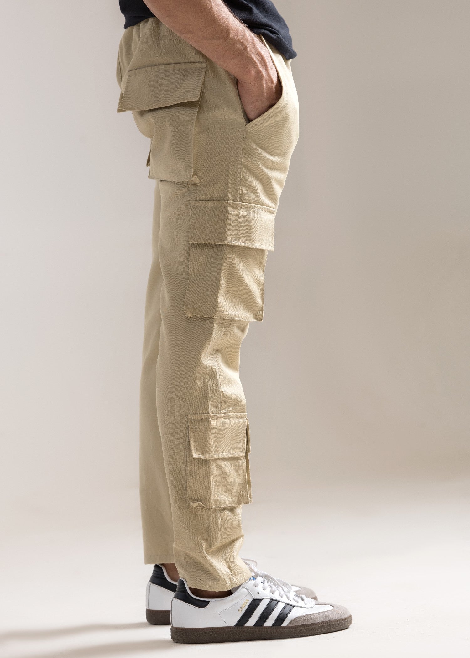 twill polyester Pants in Beige