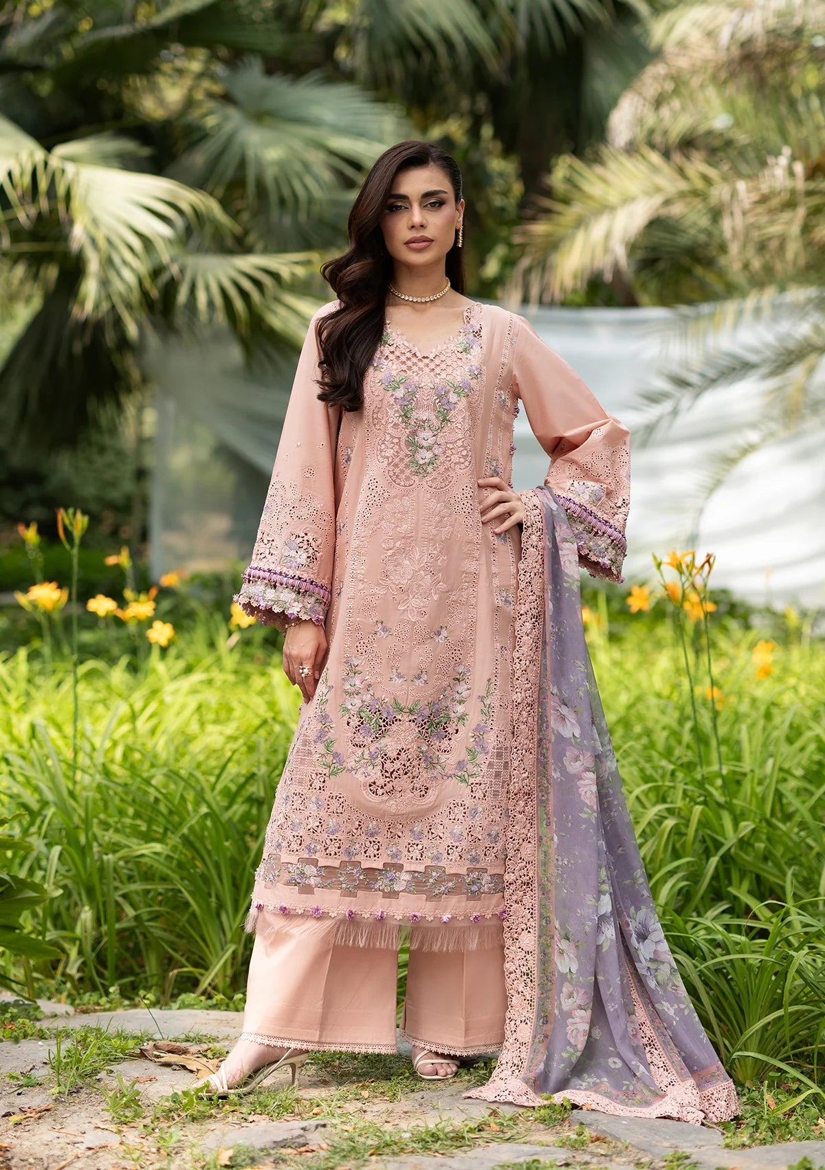 Luxury Lawn – ELQ- 6A BLUSHING ROSE