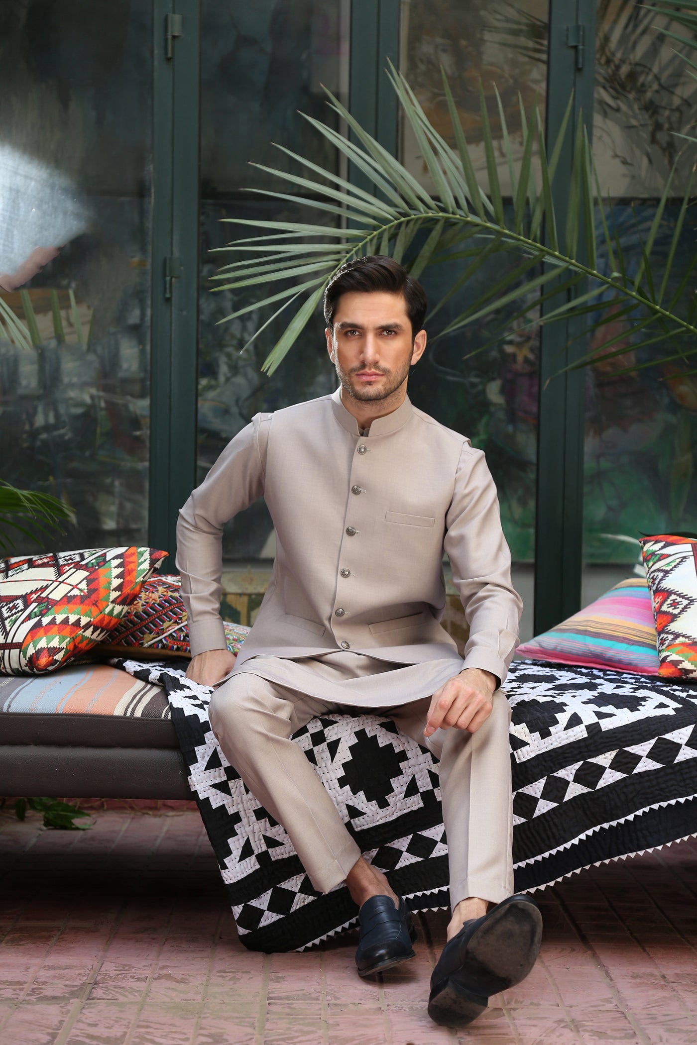 wash & wear Waistcoat in Beige by Istor House Of Premium Fabrics