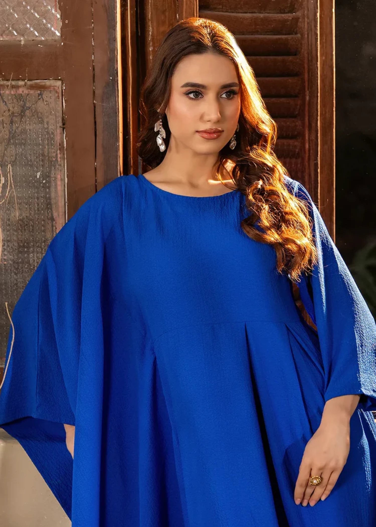 cambric Kaftan in Blue
