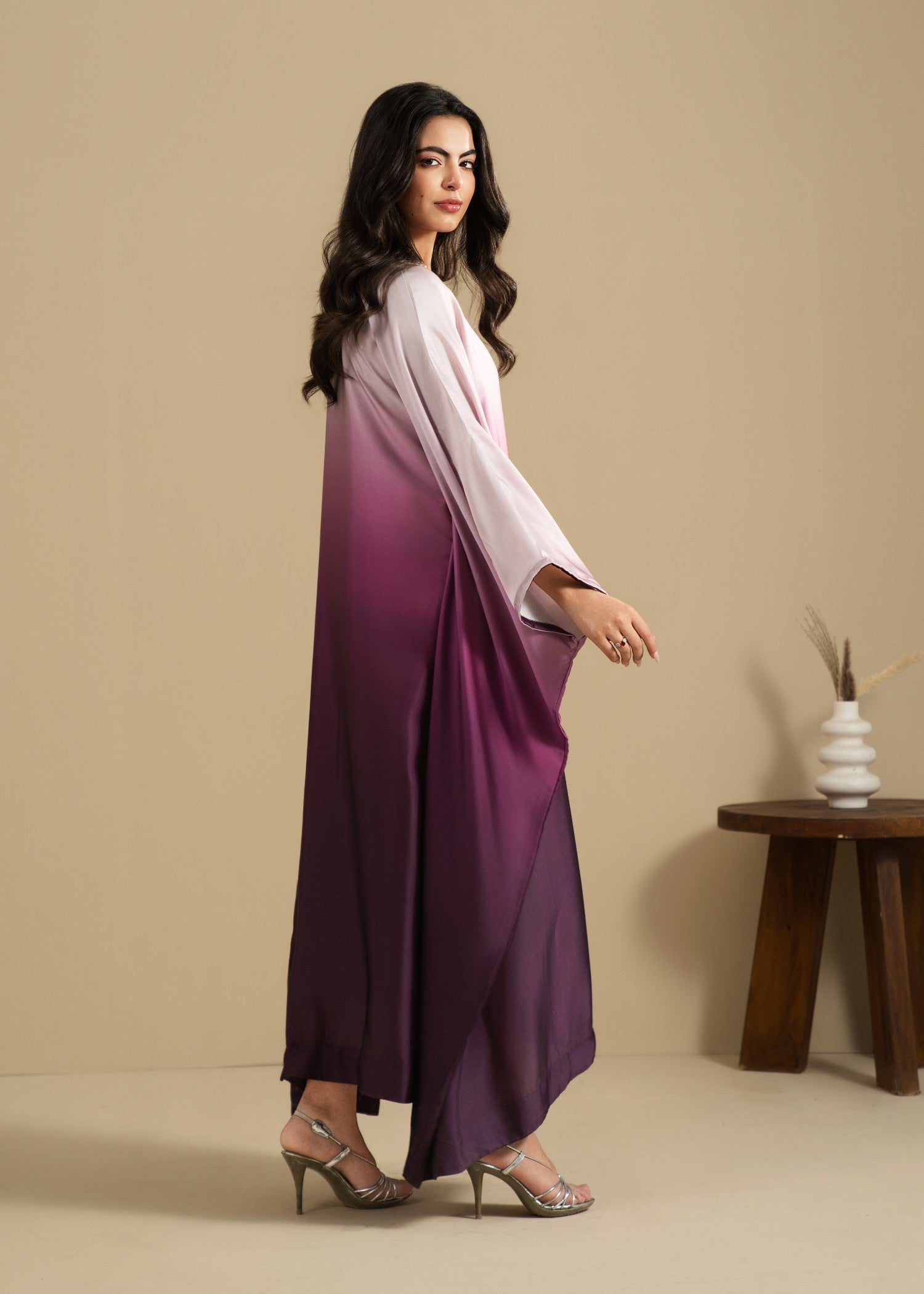 silk Kaftan in Purple