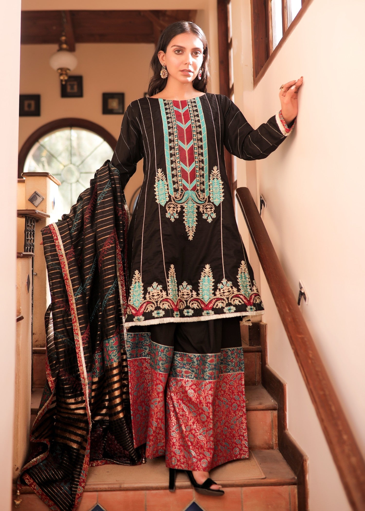 cotton Short Frock in Black