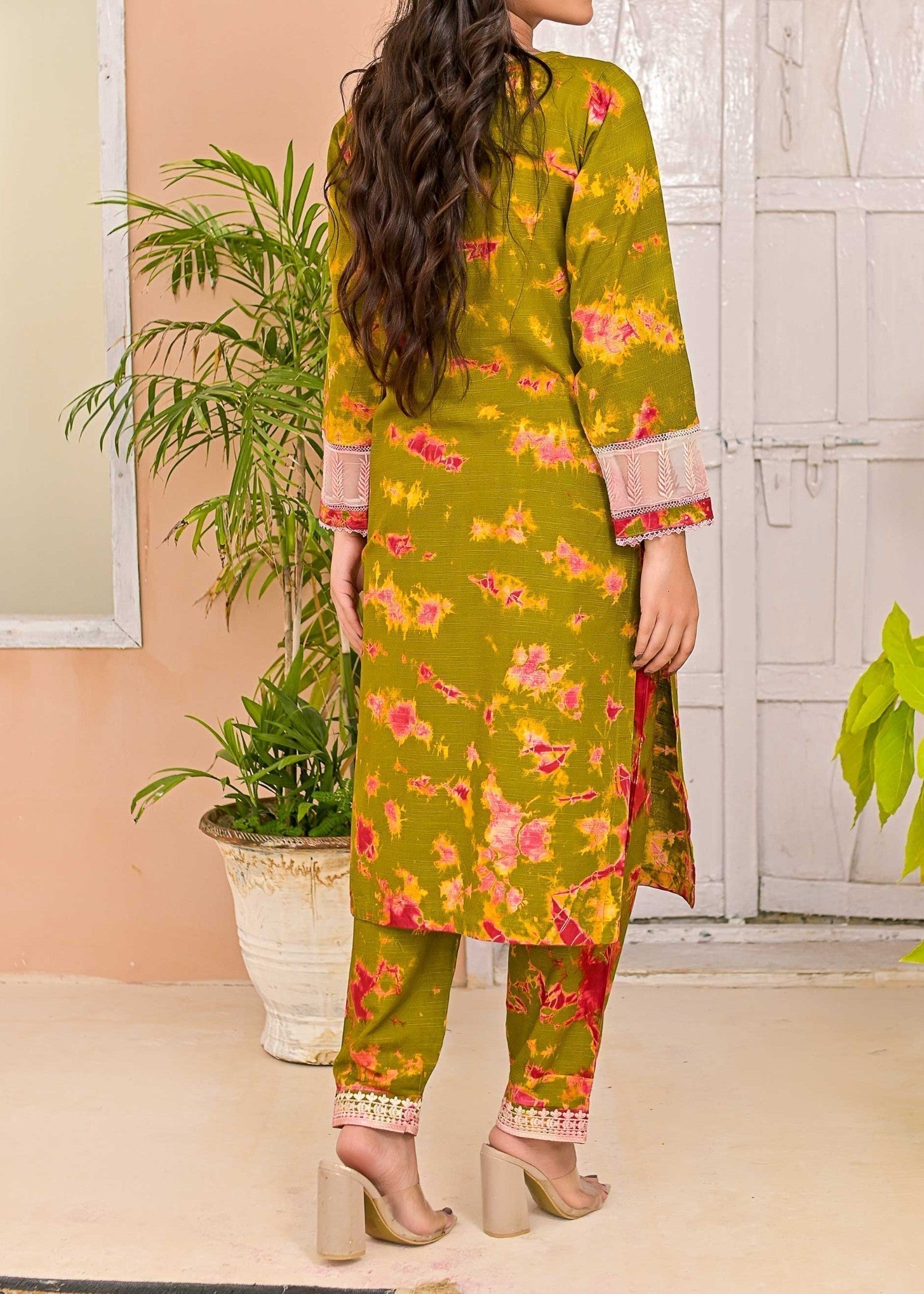 khaddar Co Ord Sets in Olive green