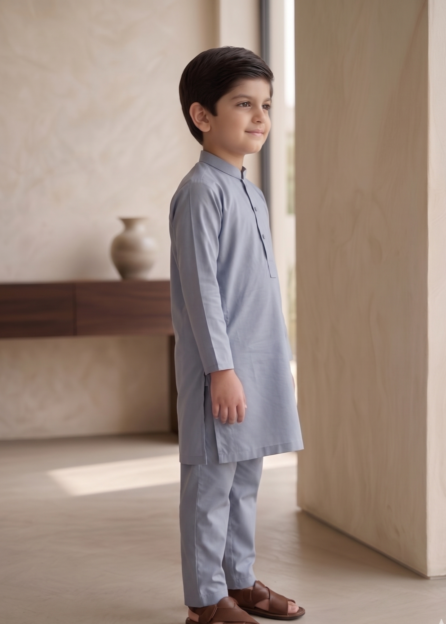 wash & wear Kurta Set in Periwinkle