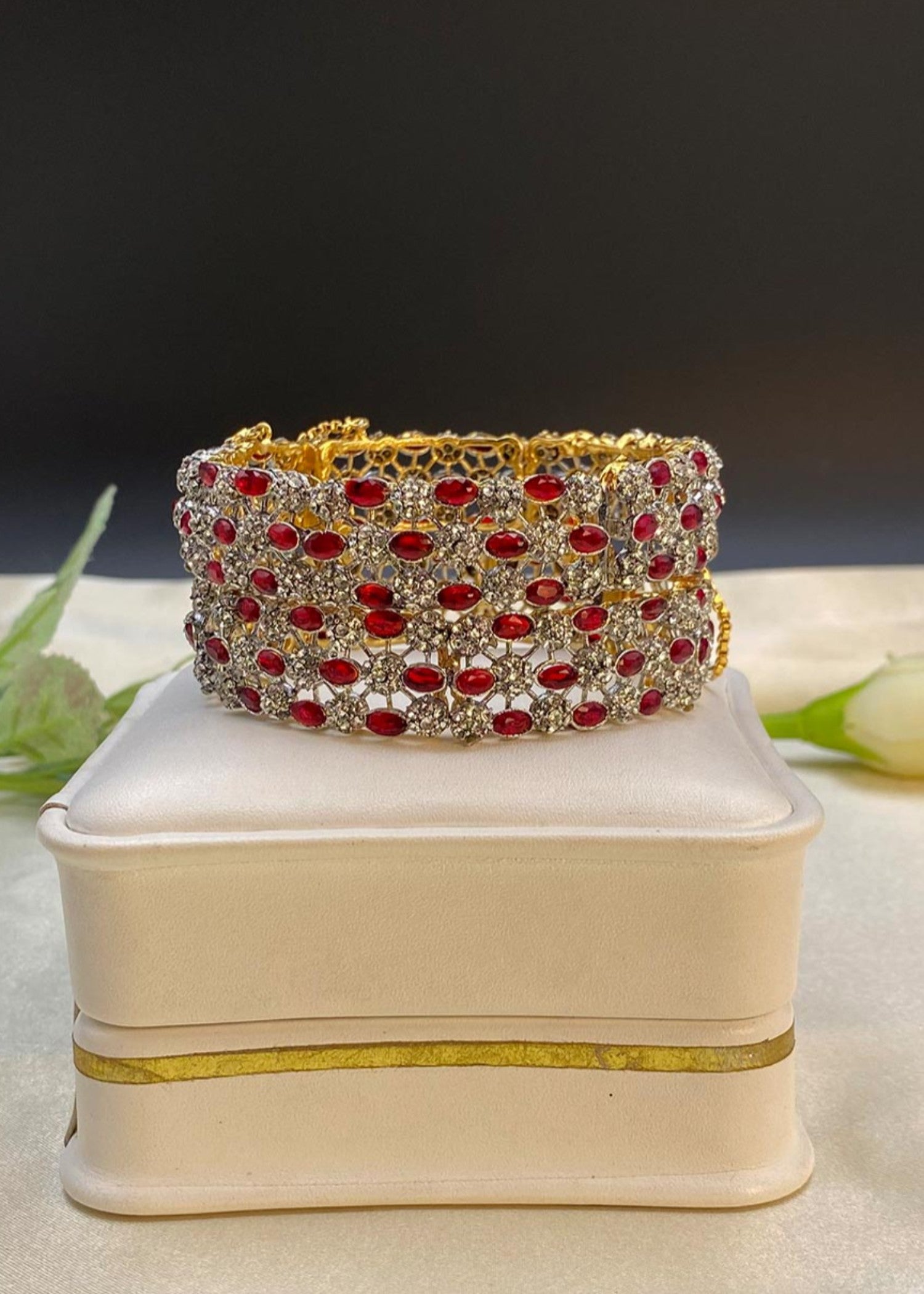 Bangles in Ruby red Color by - Trendy Women Bangles PBL7561