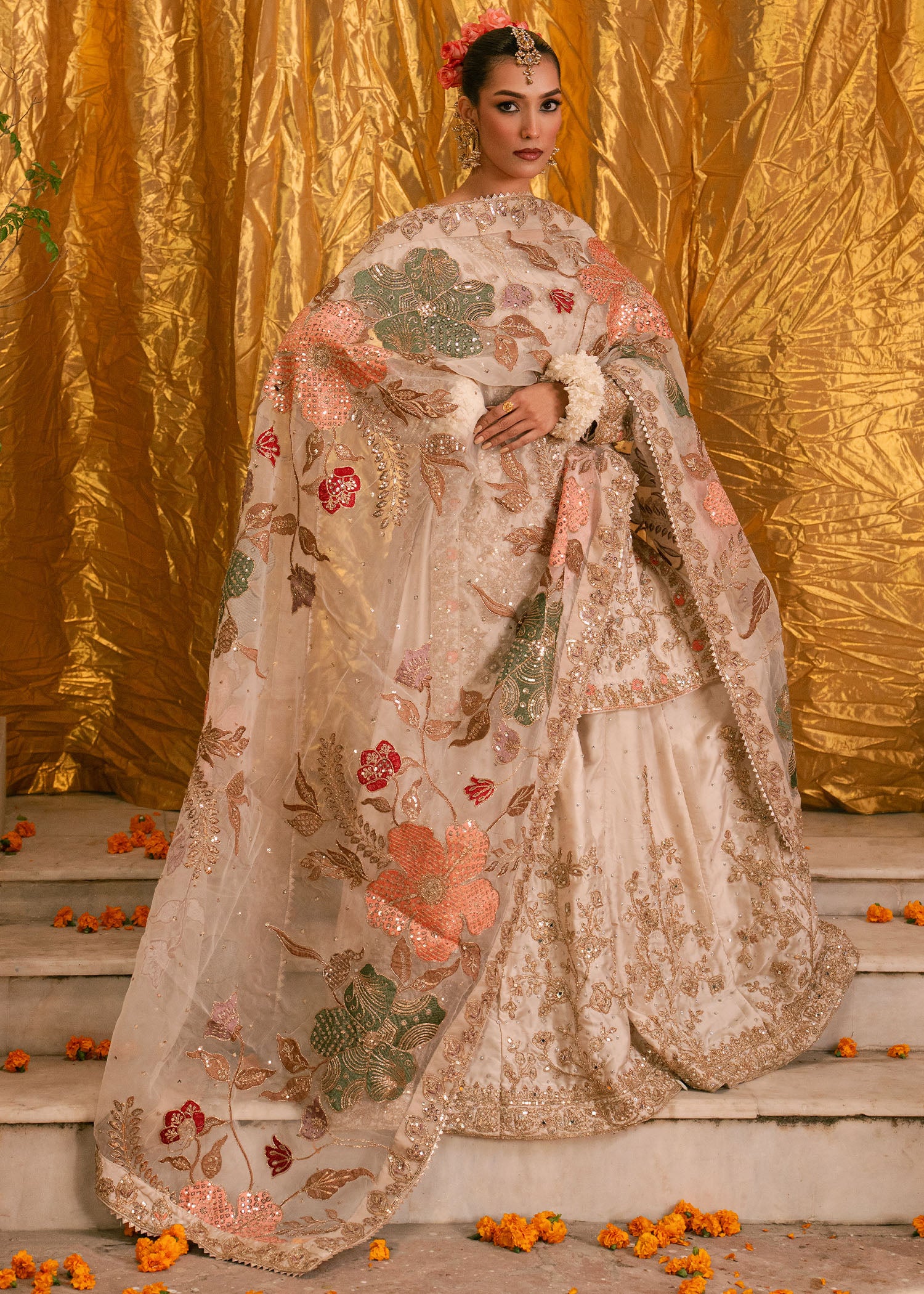 charmuse/shamooz Sharara in Ivory