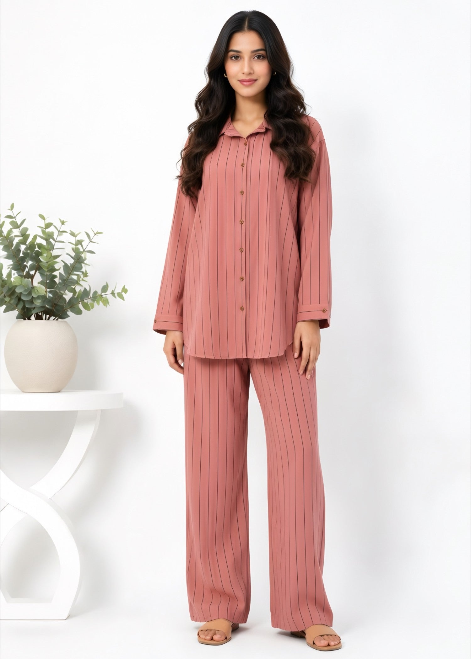 georgette Co Ord Sets in Carnation pink