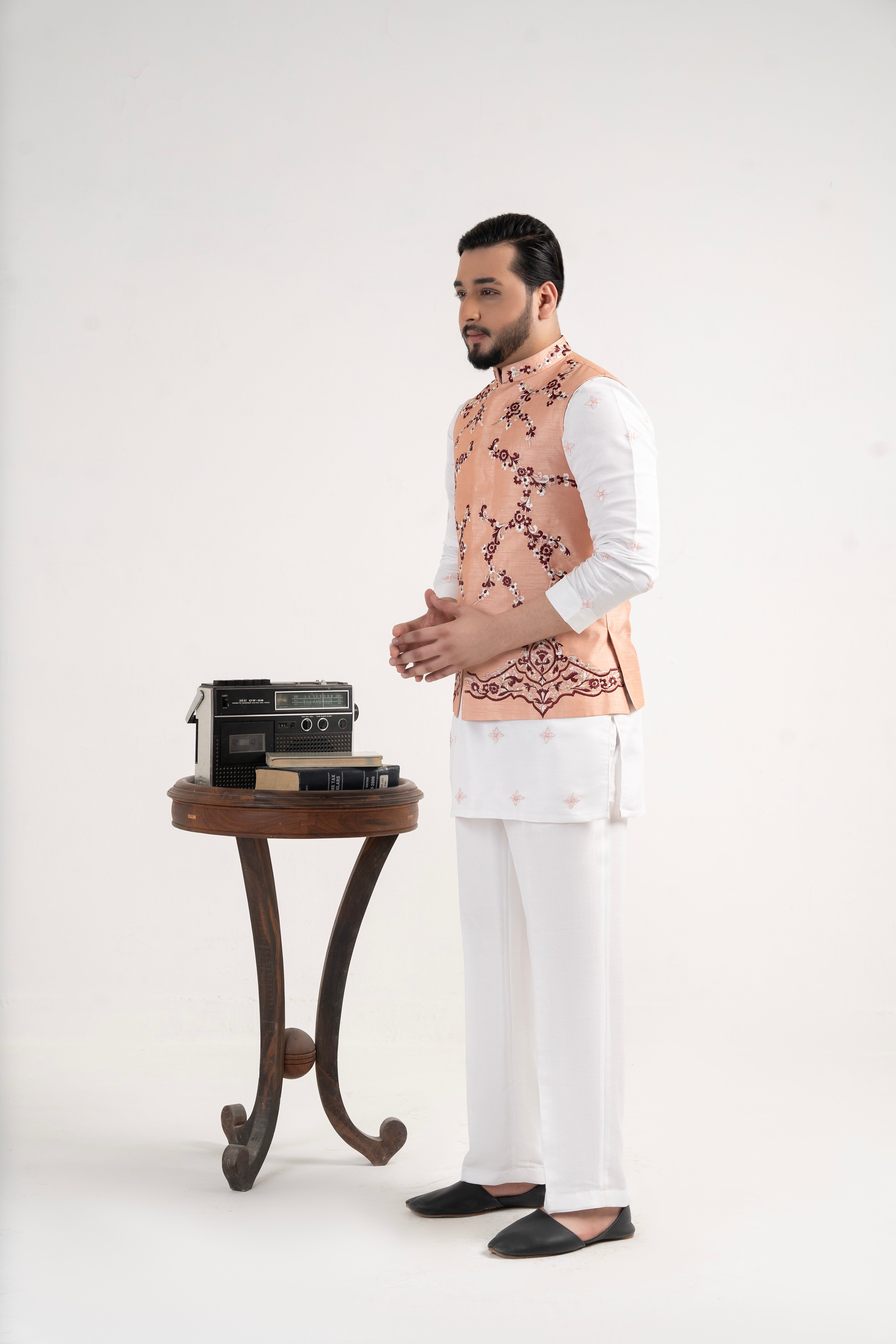 silk Waistcoat in Light pink