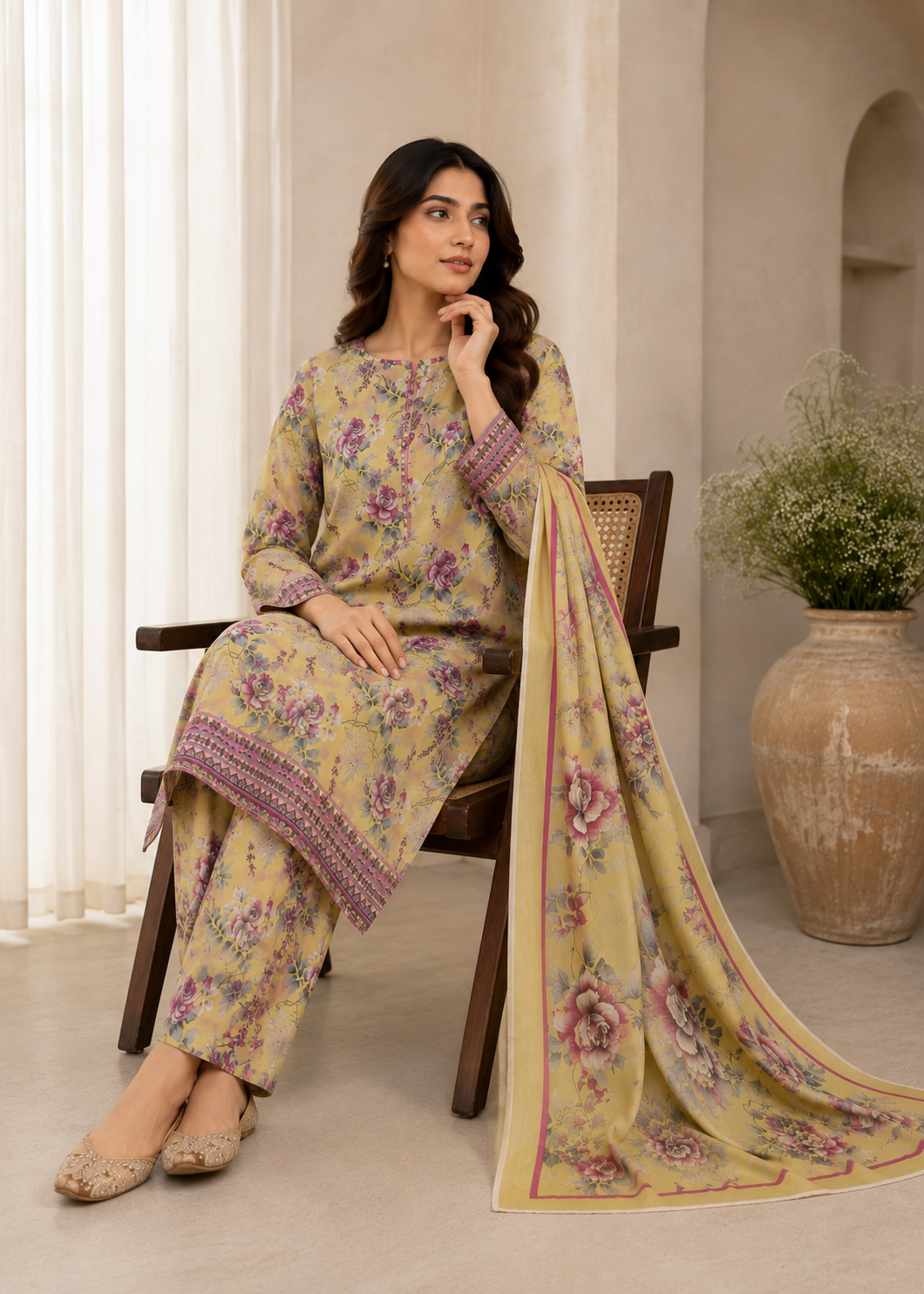 cotton Unstitched in Pale yellow