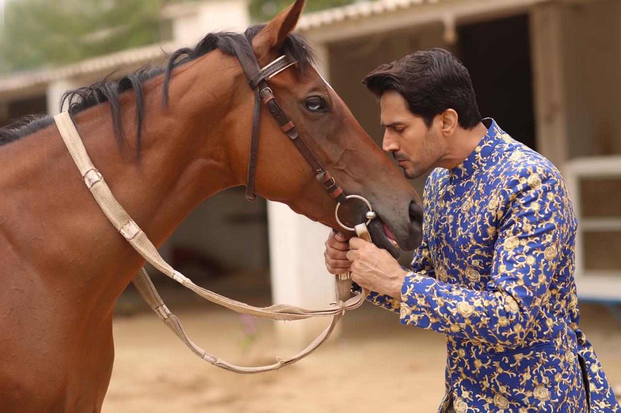 banarsi silk Prince Coat in Blue