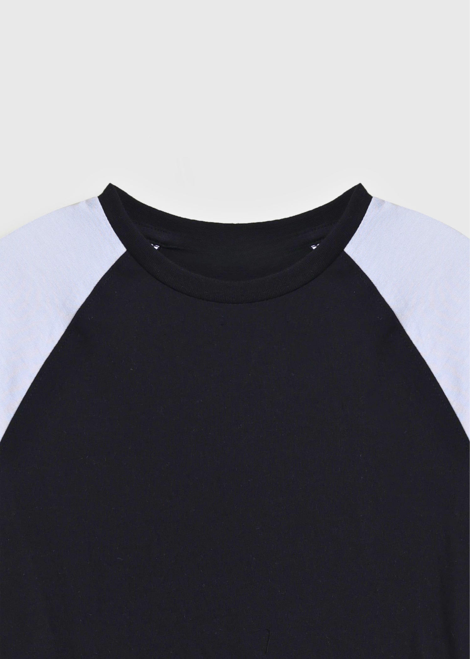cotton T Shirt in Black, white