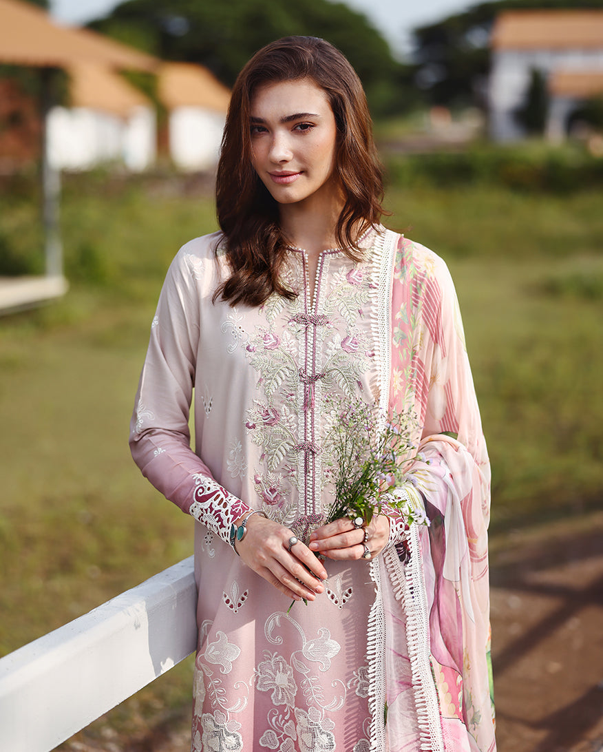 Solace Ombre Chikankari Lawn – Dew Drift
