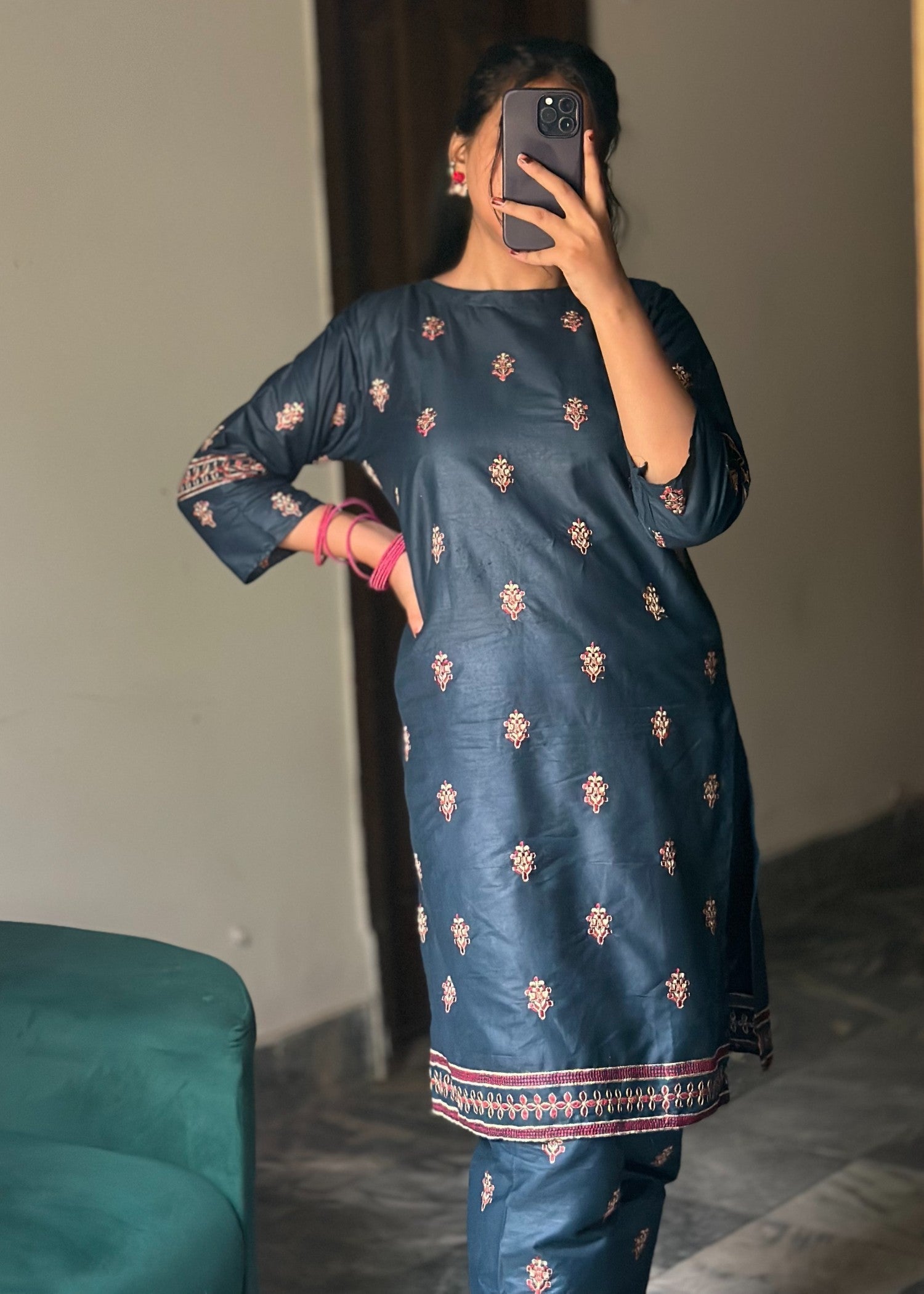 cotton Co Ord Sets in Teal