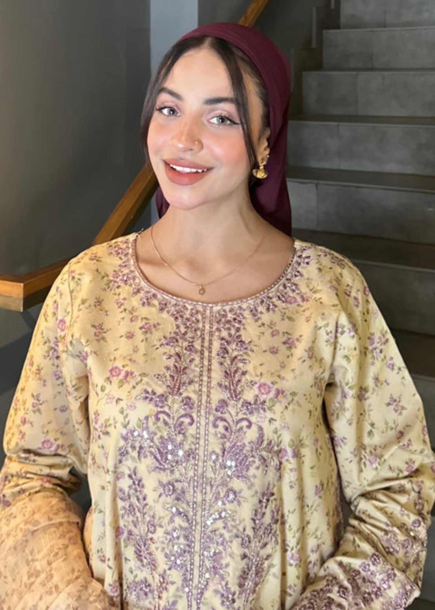 cotton dobby Kurta Set in Yellow