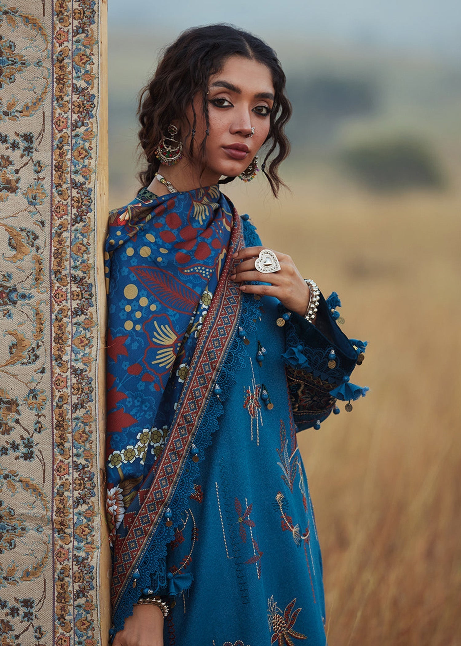 karandi Unstitched in Blue
