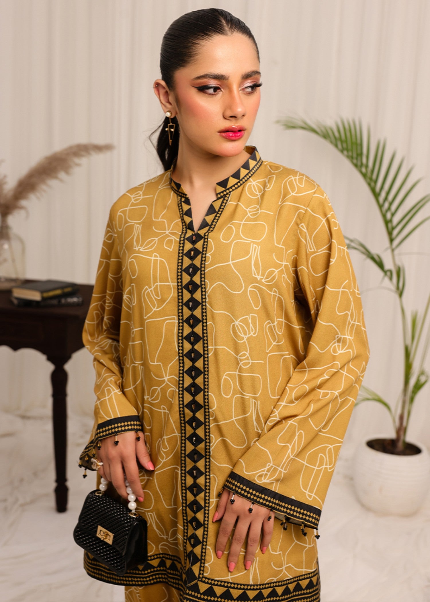 poly silk Co ord Sets in Mustard