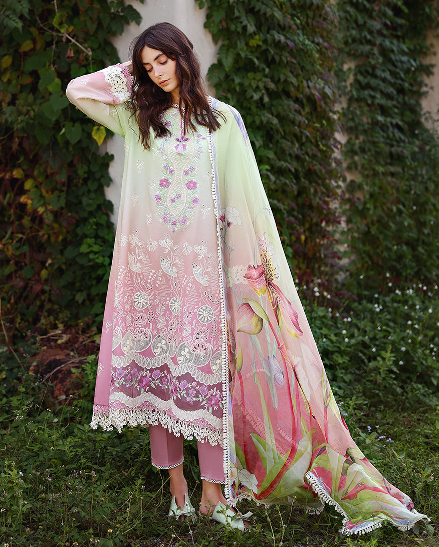 Solace Ombre Chikankari Lawn – Petal Pull