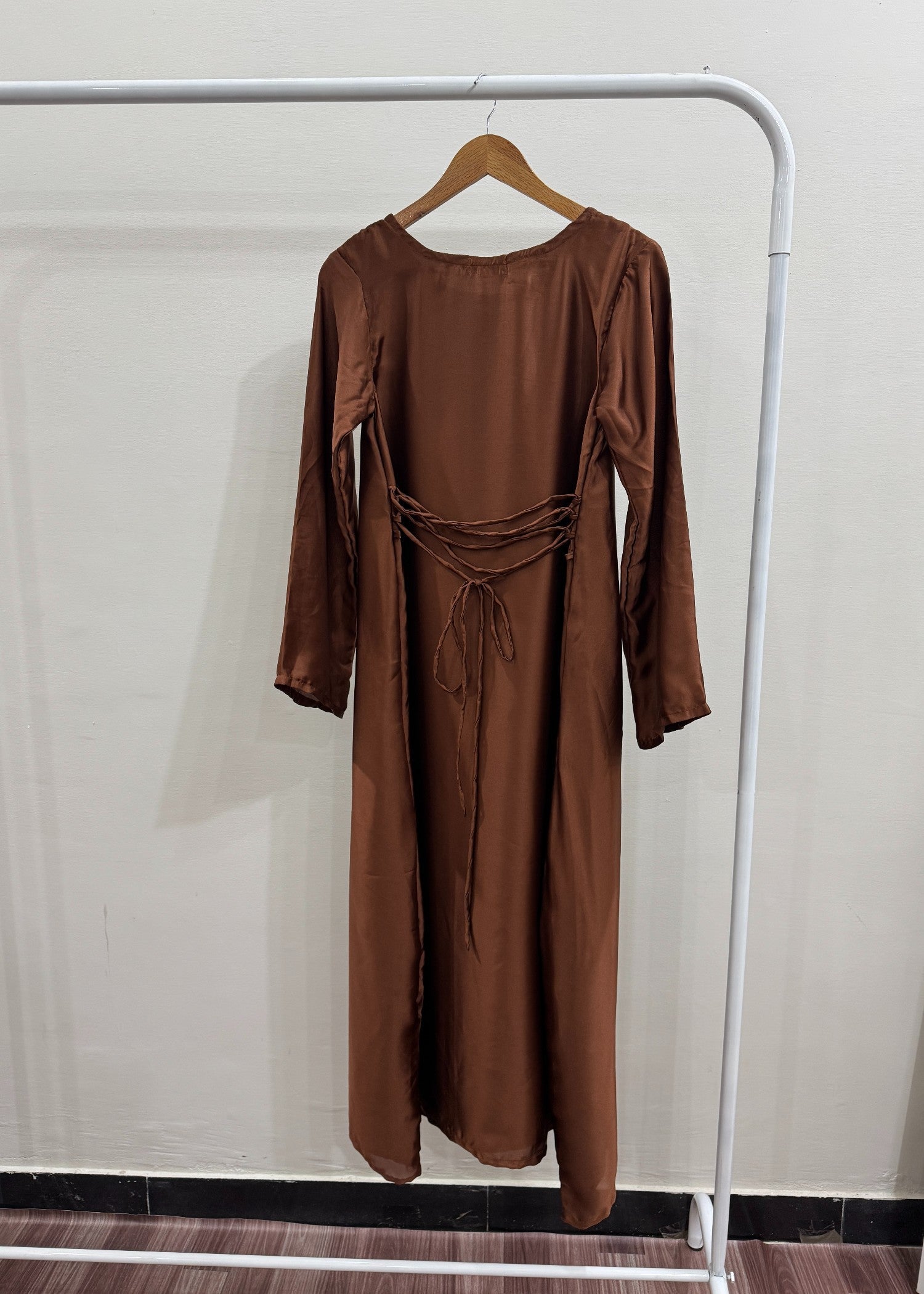 silk Dress in Brown
