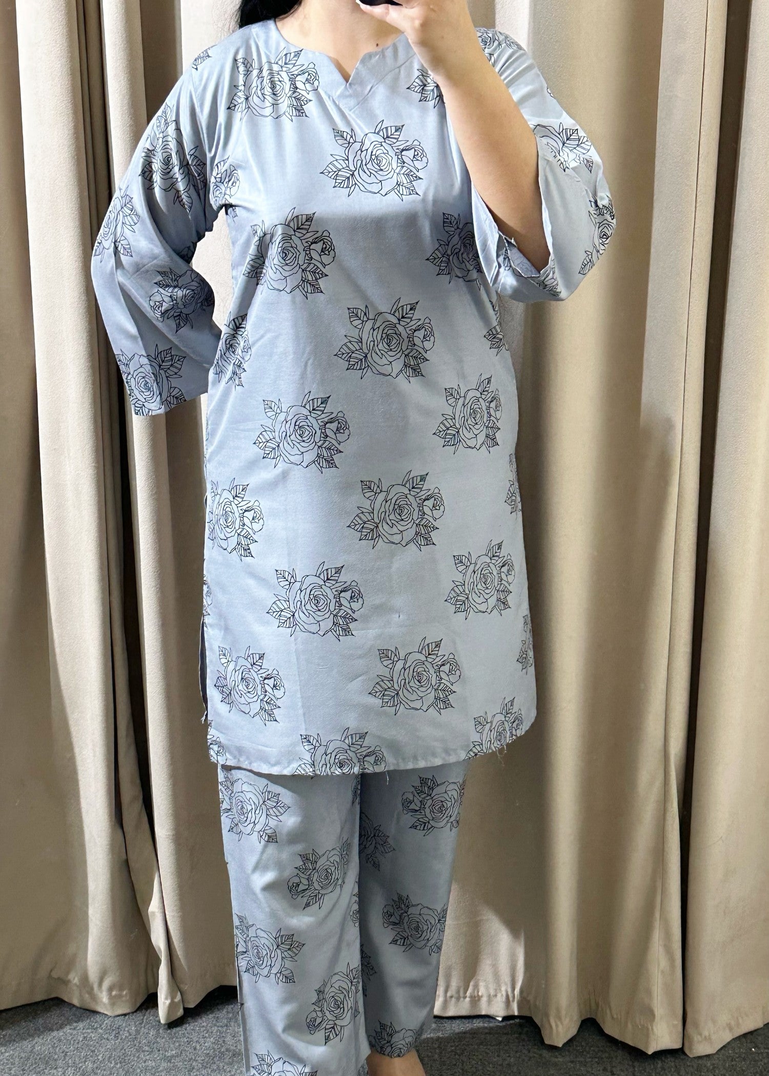 linen Co Ord Sets in Ash grey