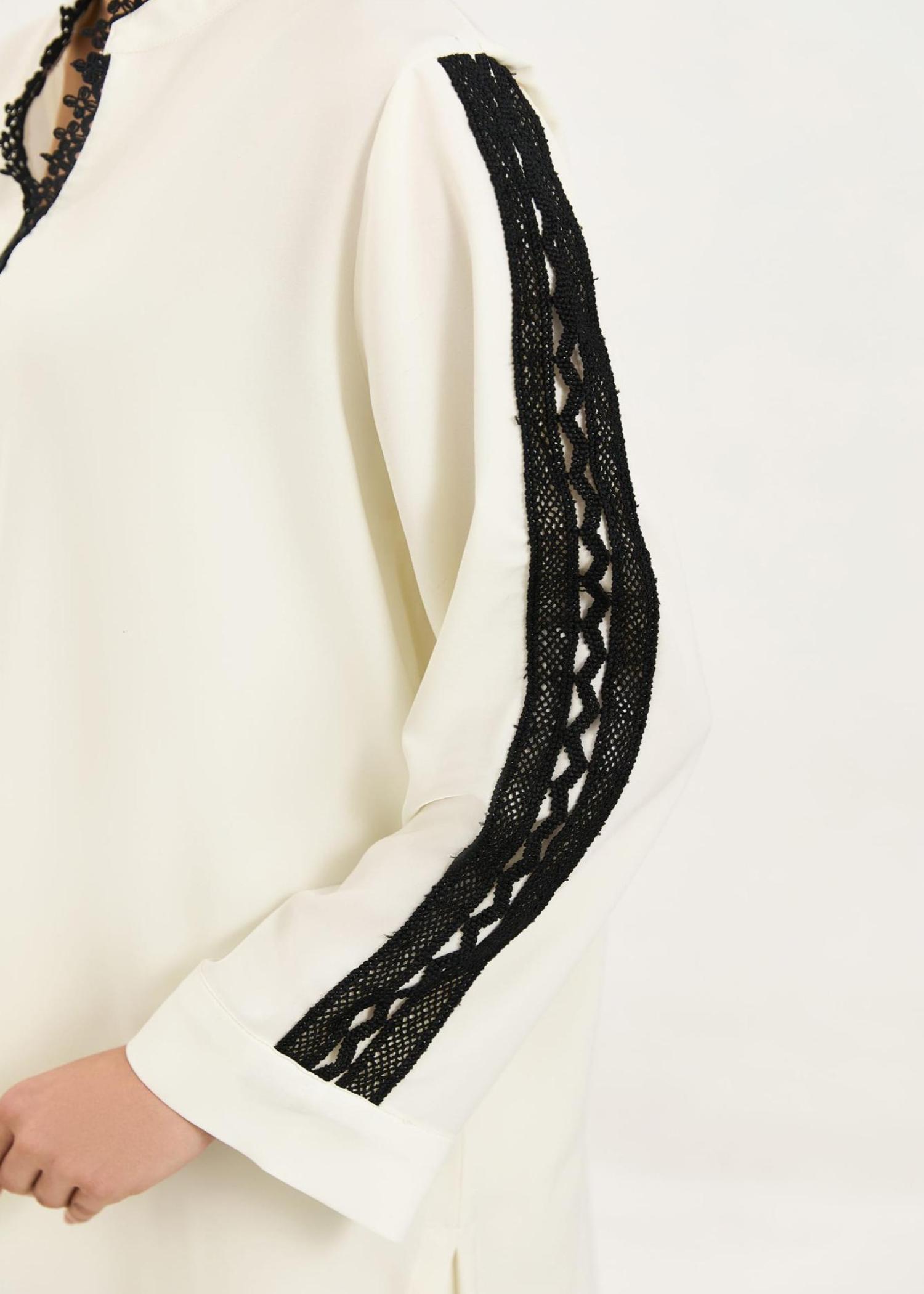polycotton Kurta Set in Off-white