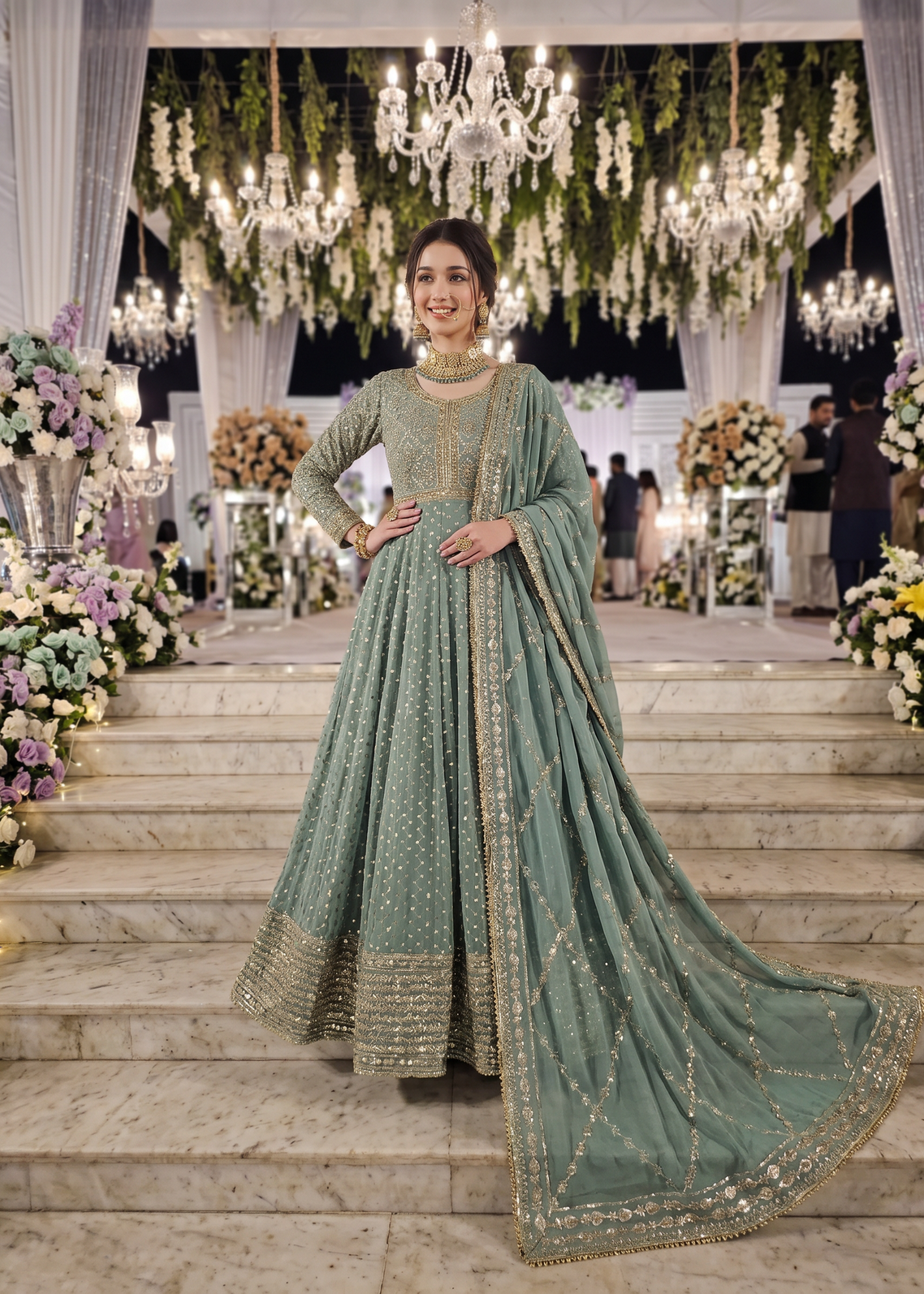 chiffon Maxi in Sage green