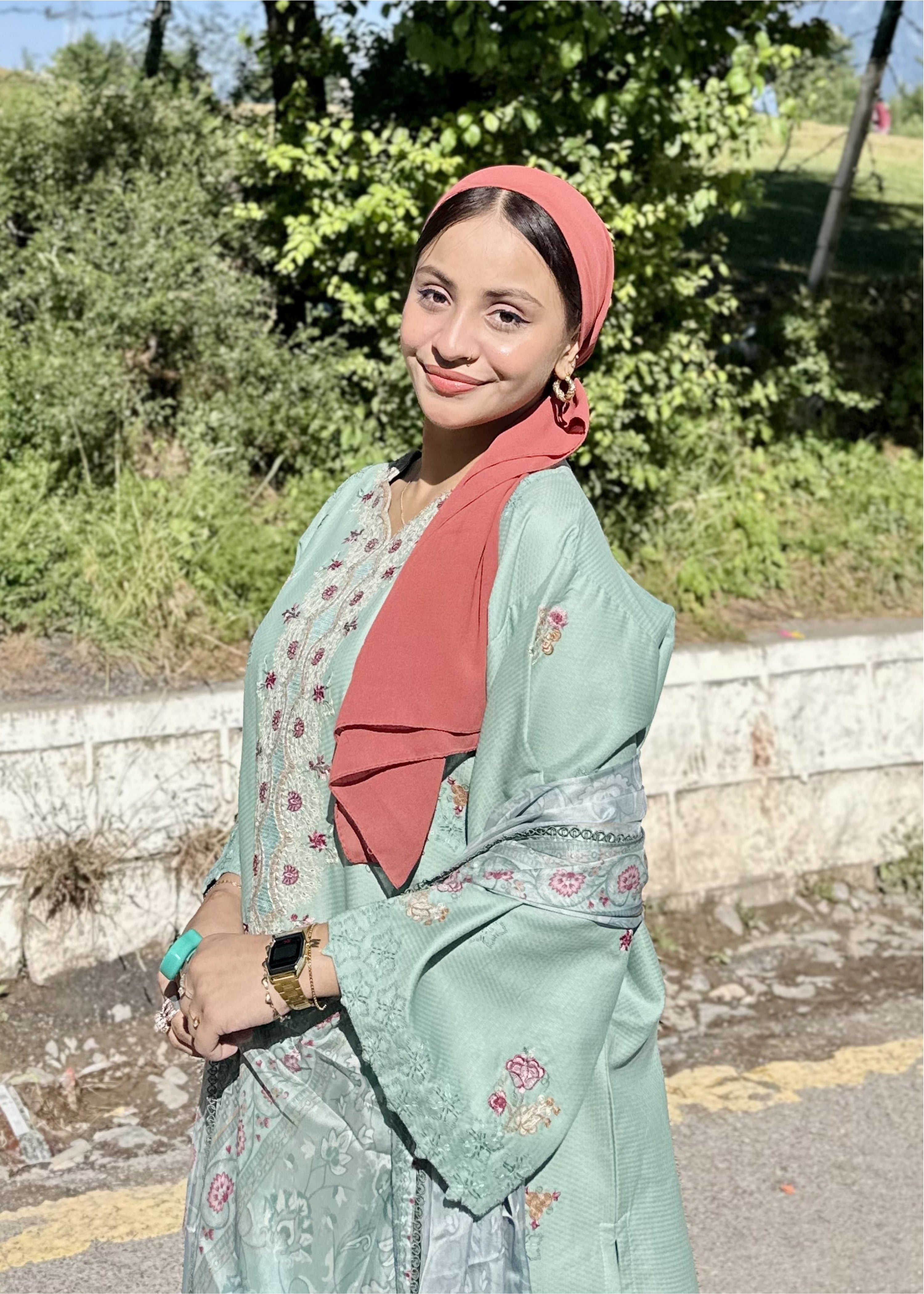 dobby crepe Kurta Set in Sky blue
