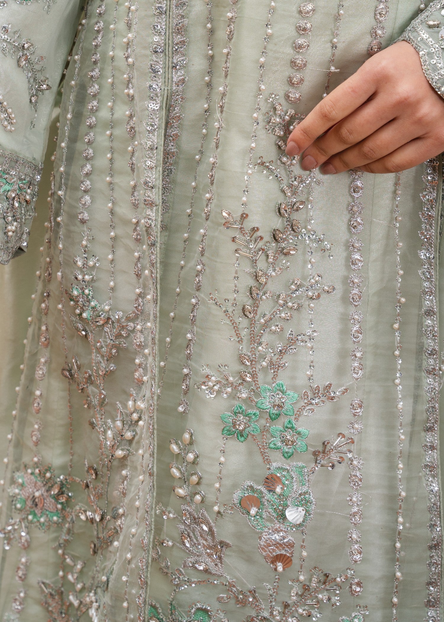 organza Maxi in Tea green