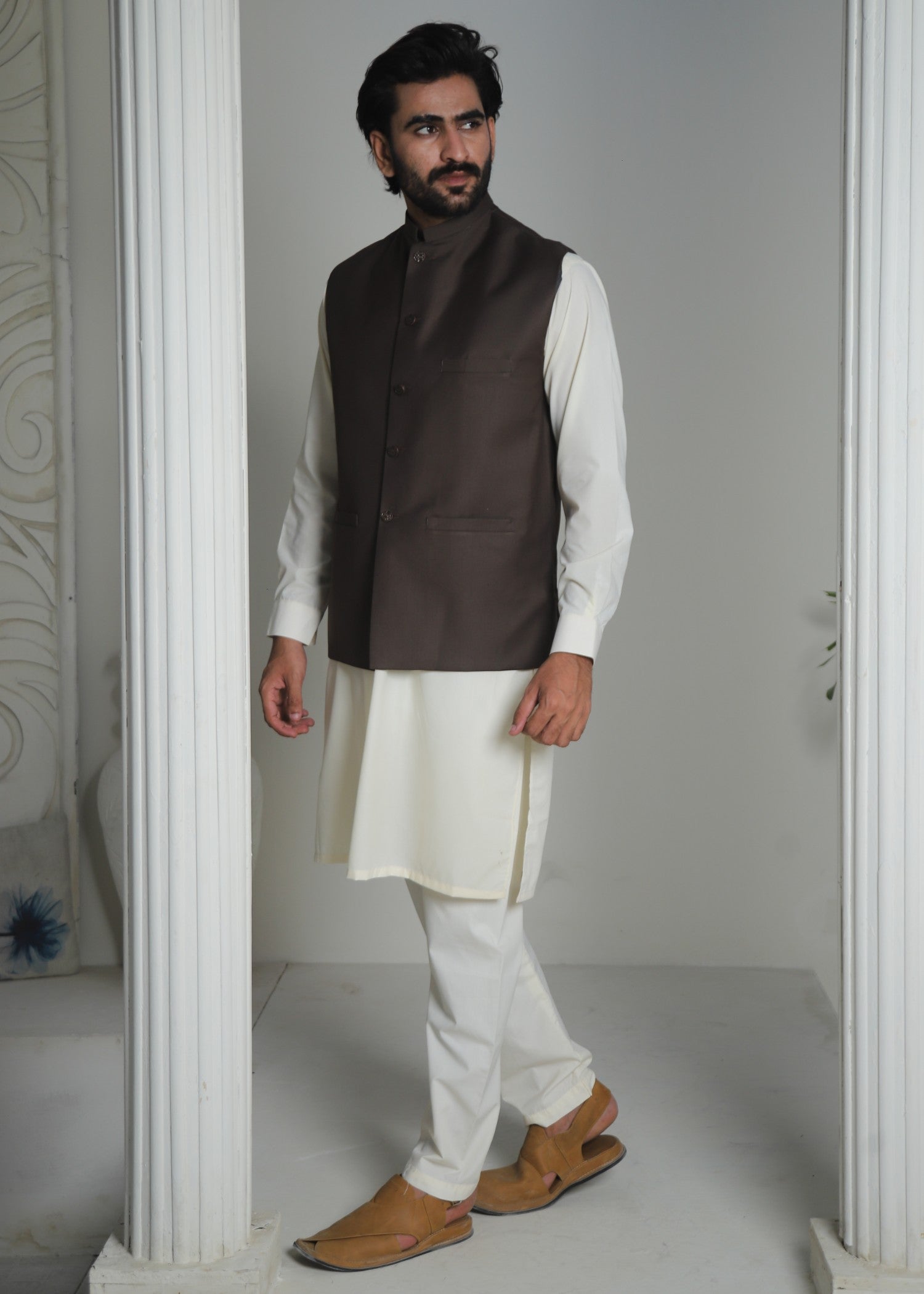 suiting Waistcoat in Chestnut brown