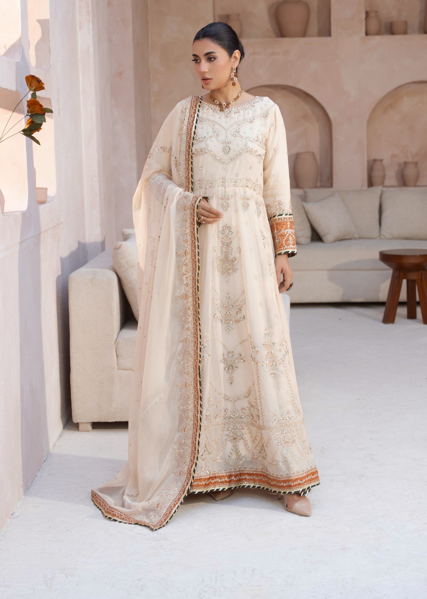 chiffon Maxi in Beige