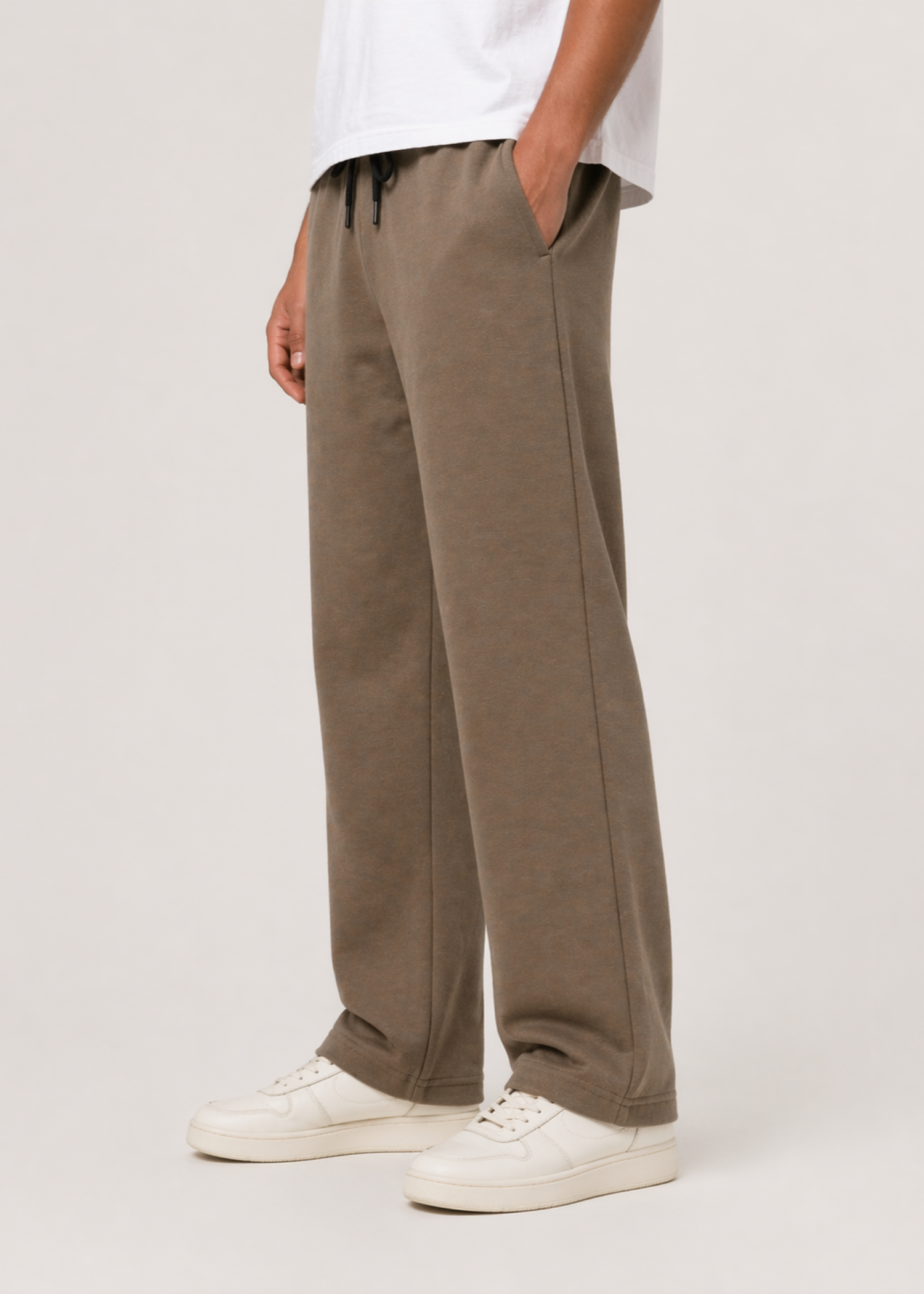 interlock knit Trousers in Brown