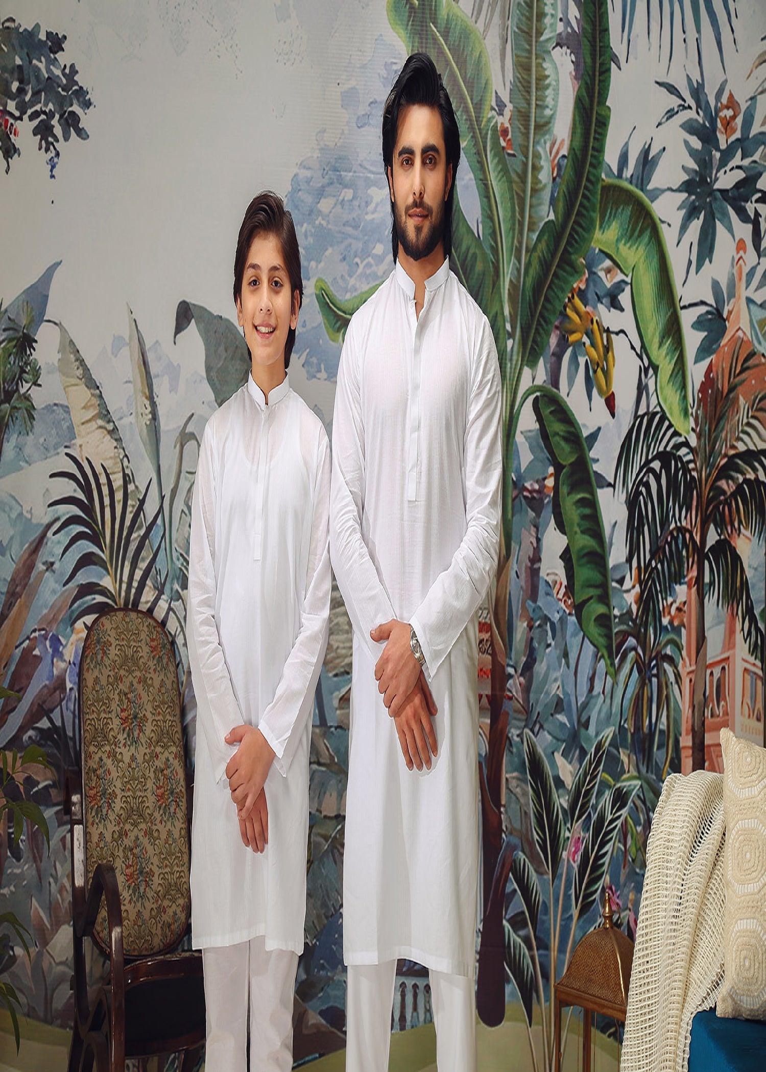 cotton dobby Kurta in White