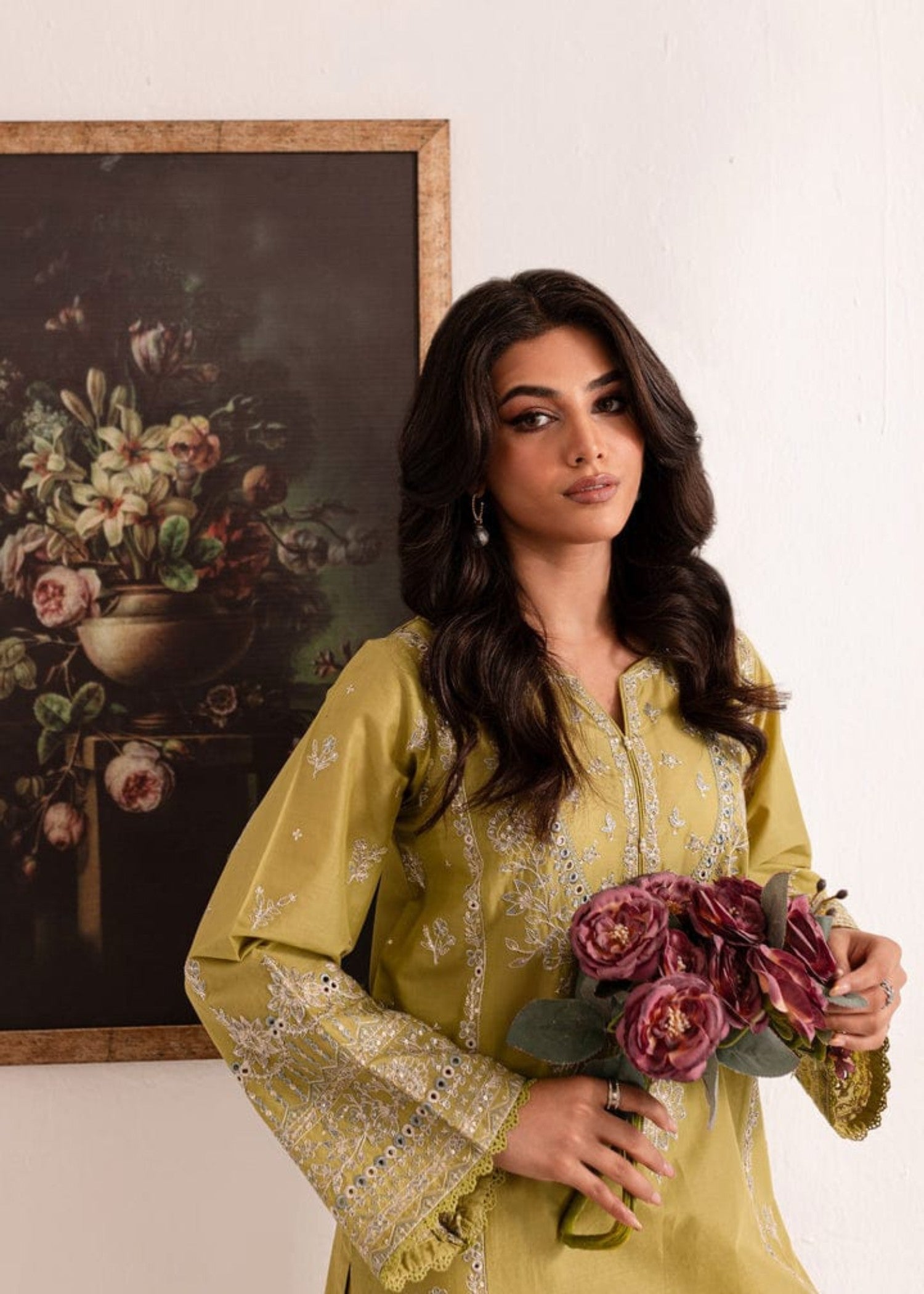 linen Kurta Set in Mellow yellow