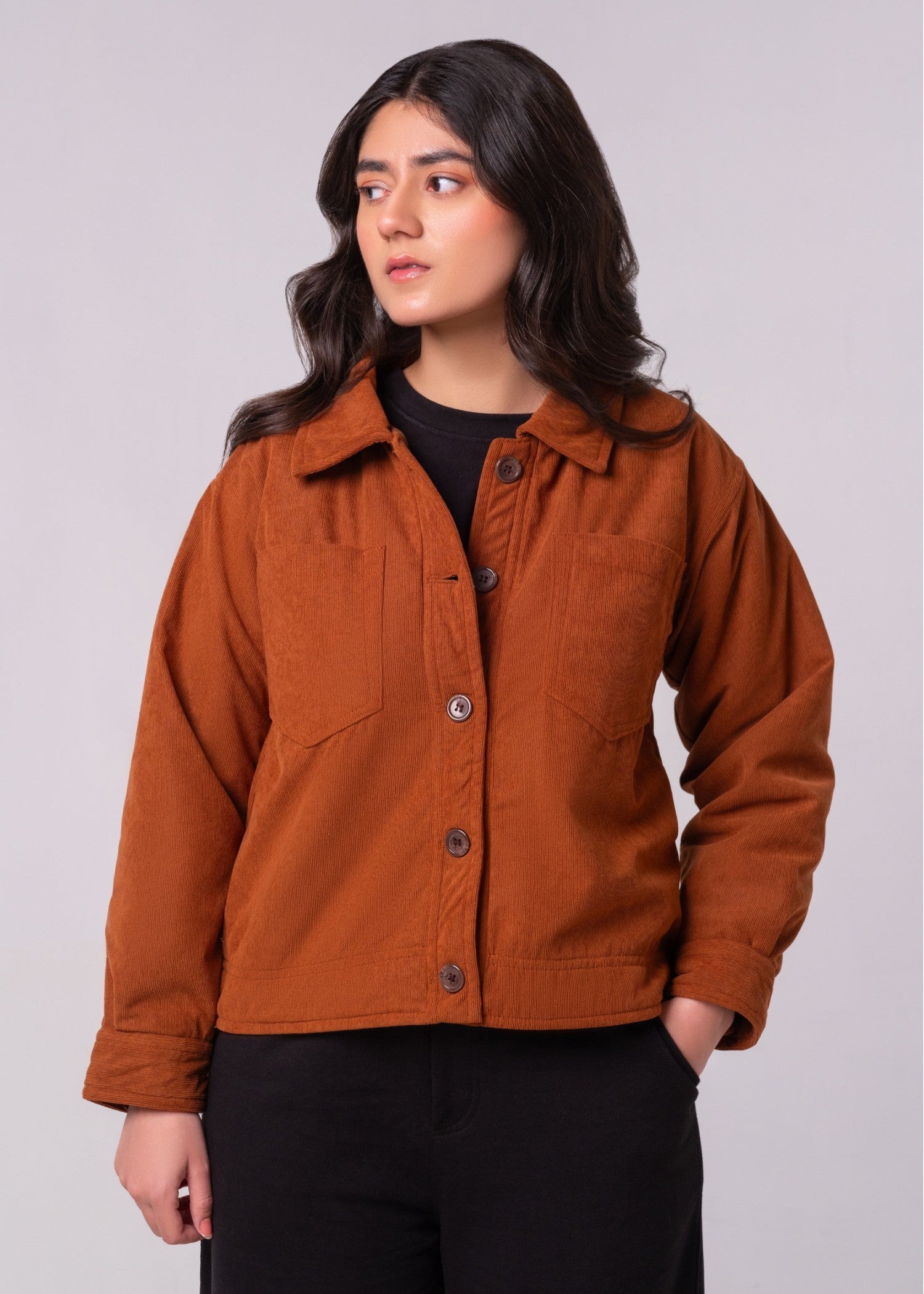 corduroy Jacket in Rust orange