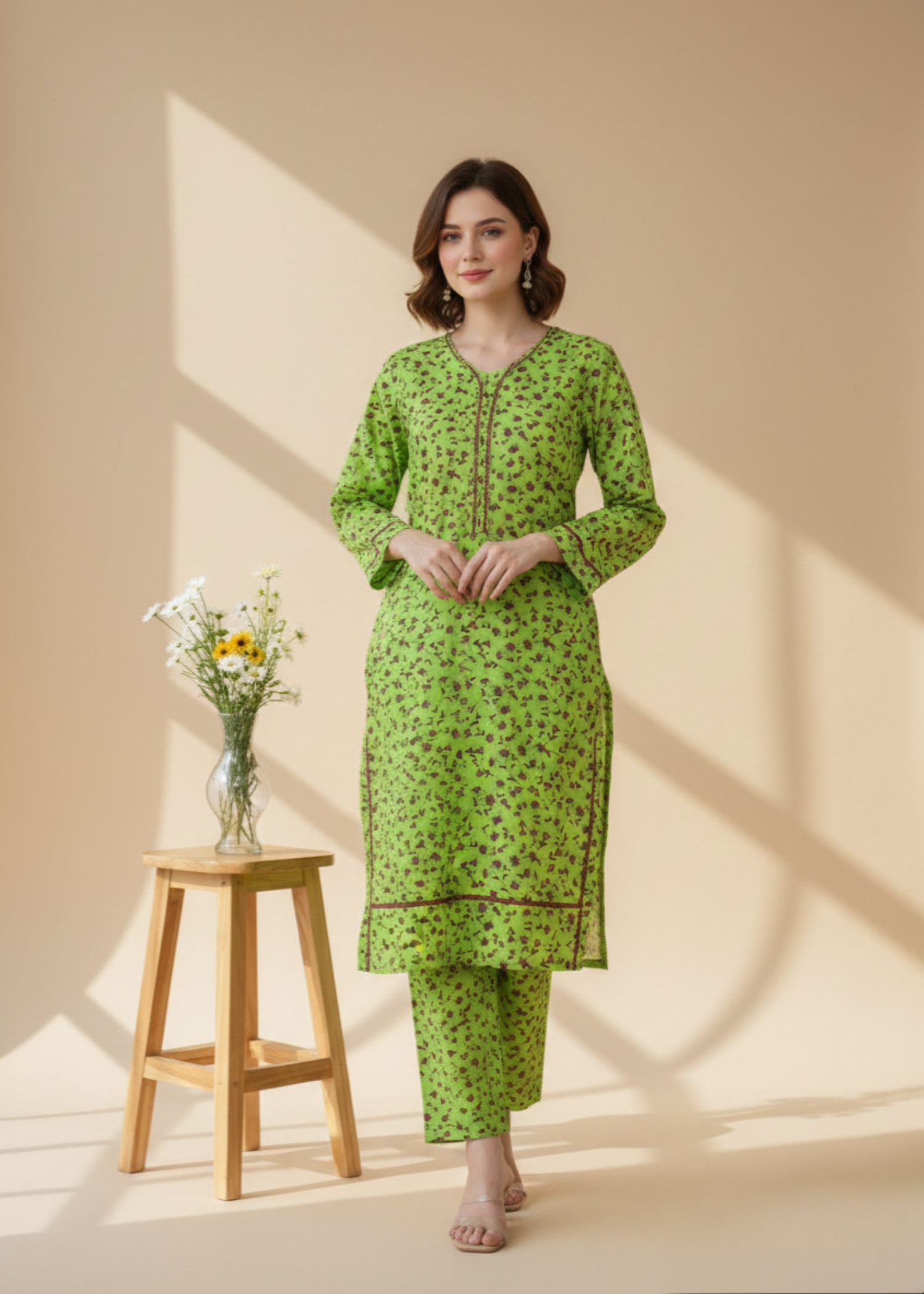 lawn Co Ord Sets in Kelly green
