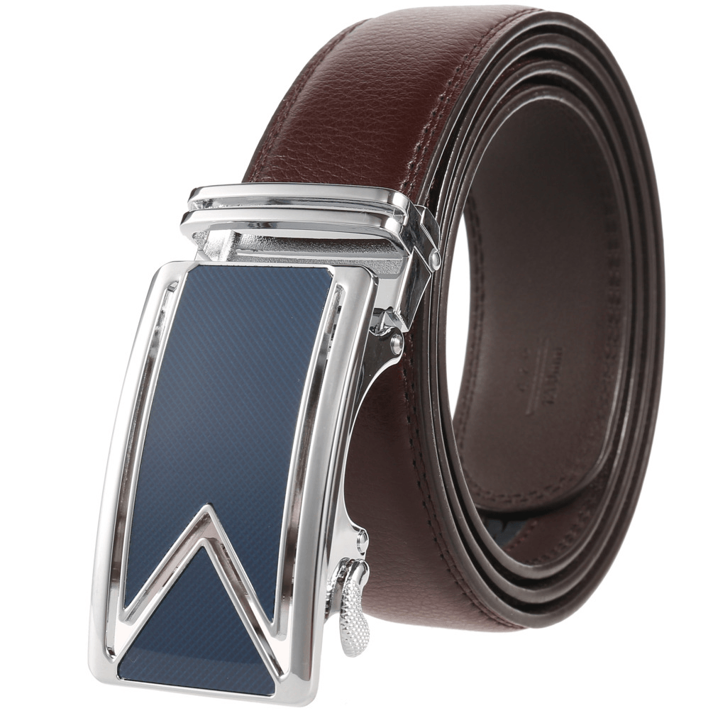 Fashion Men'S Two-Layer Cowhide Automatic Buckle Trouser Belt