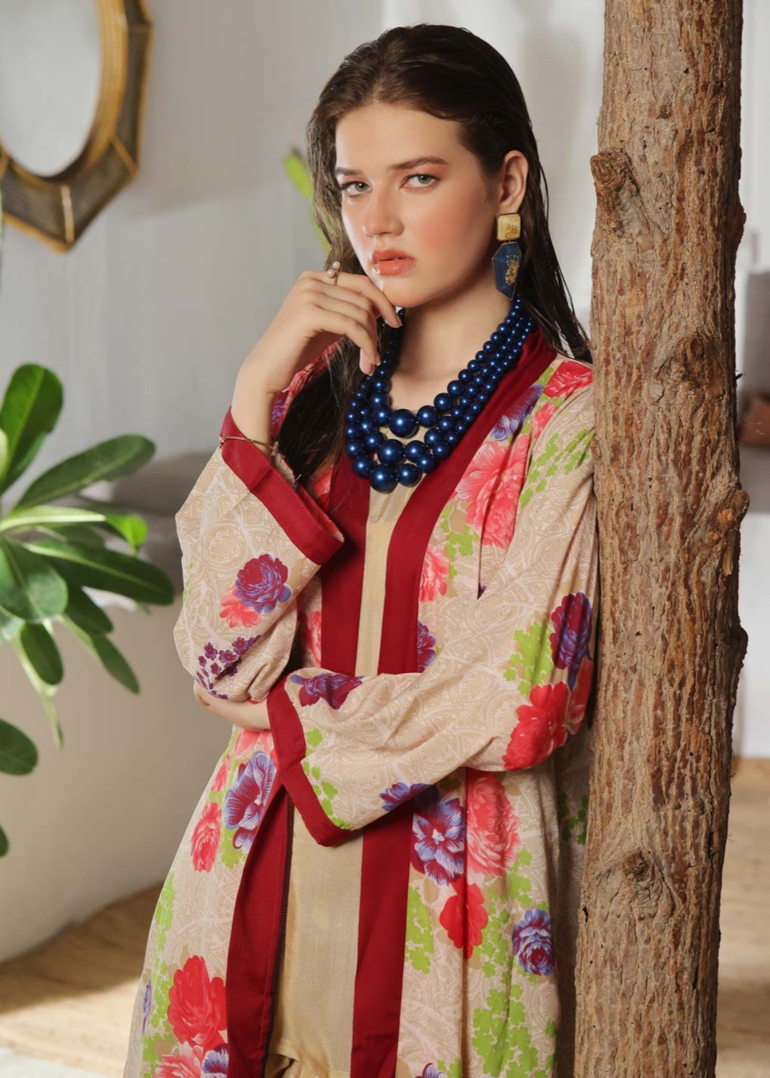 swiss lawn Gown in Antique white