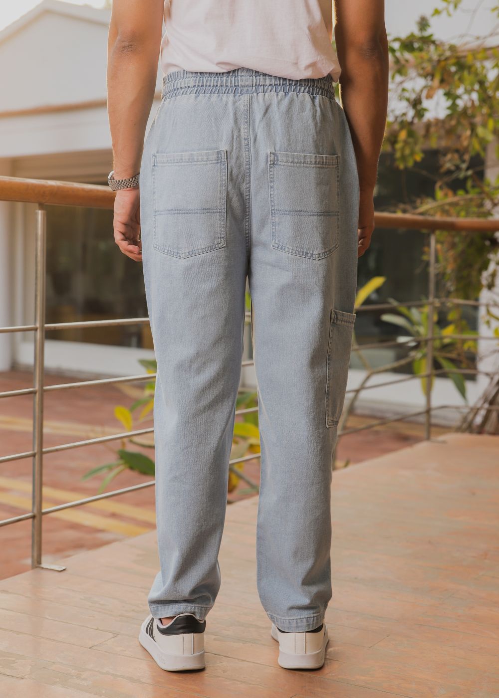 denim Trousers in Ice blue
